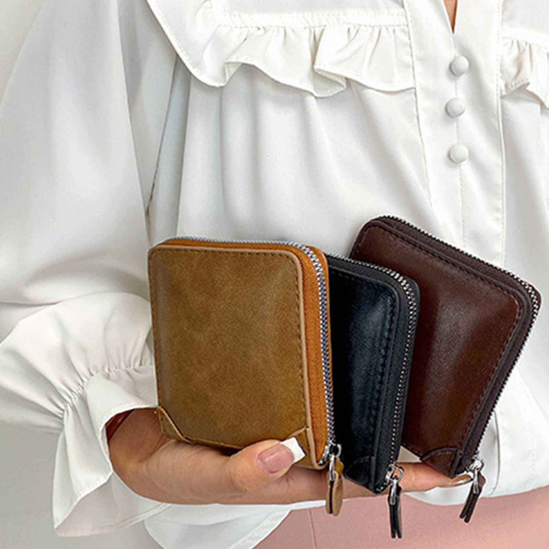pu Fold Zipper Wallet 3