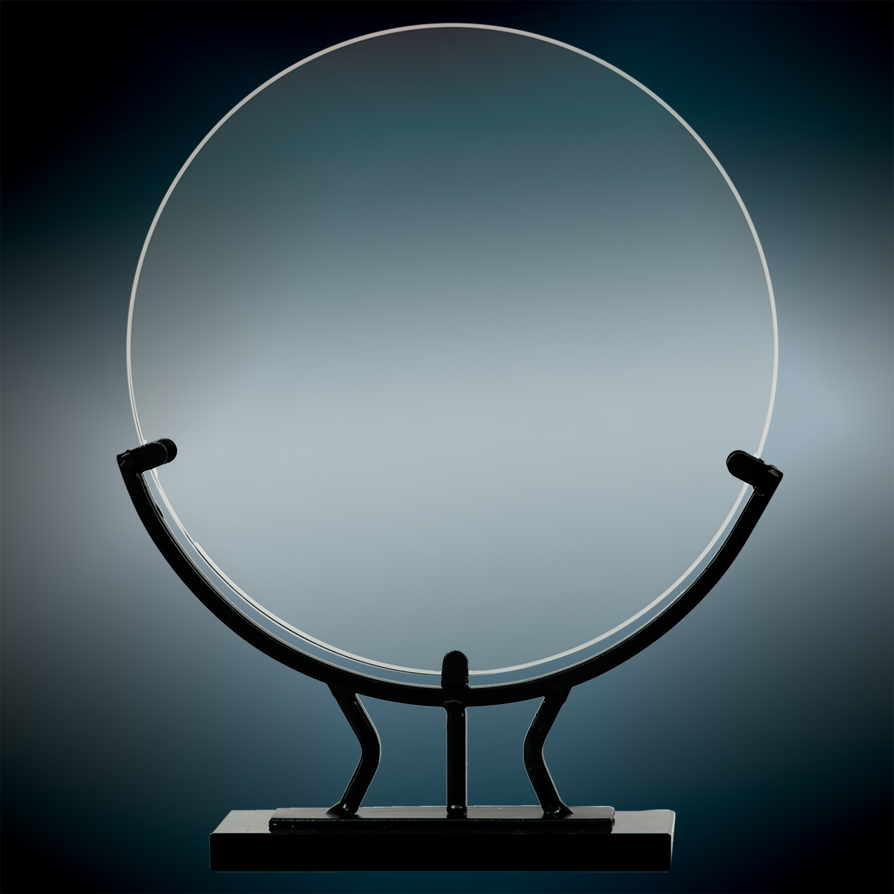 Round Vintage Glass with Iron Base 7