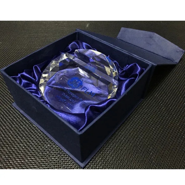 Round Crystal Business Card Holder Paperweight 8