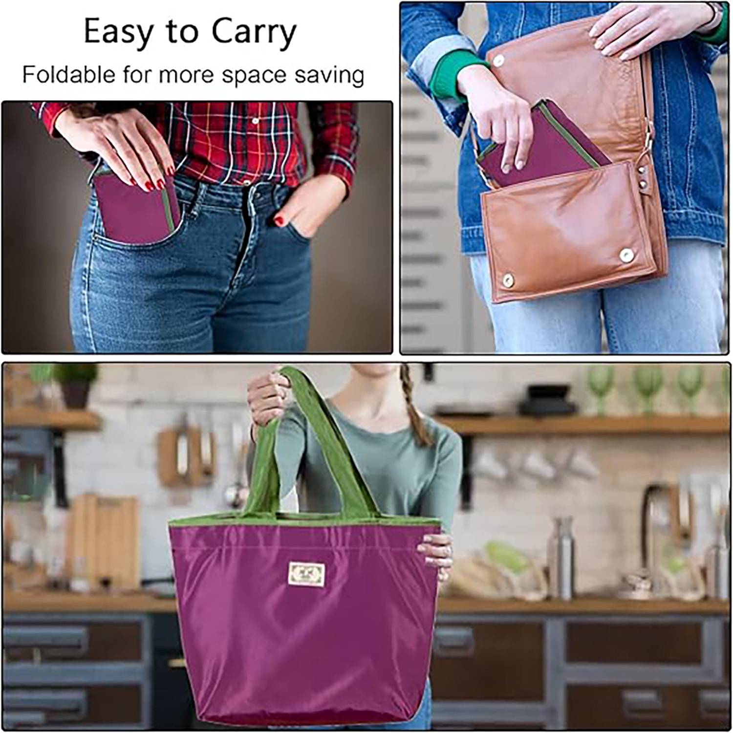 Solid color waterproof shopping bag 4