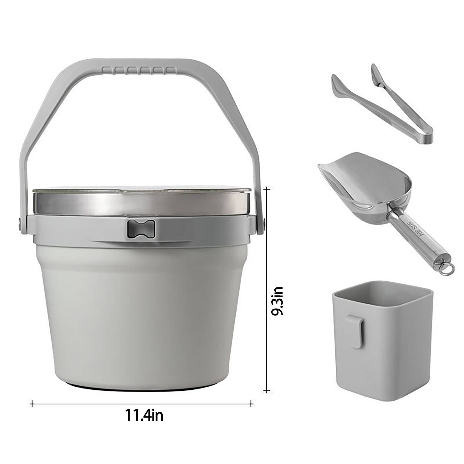 Large-Capacity Stainless Steel Insulated Ice Bucket Set 3