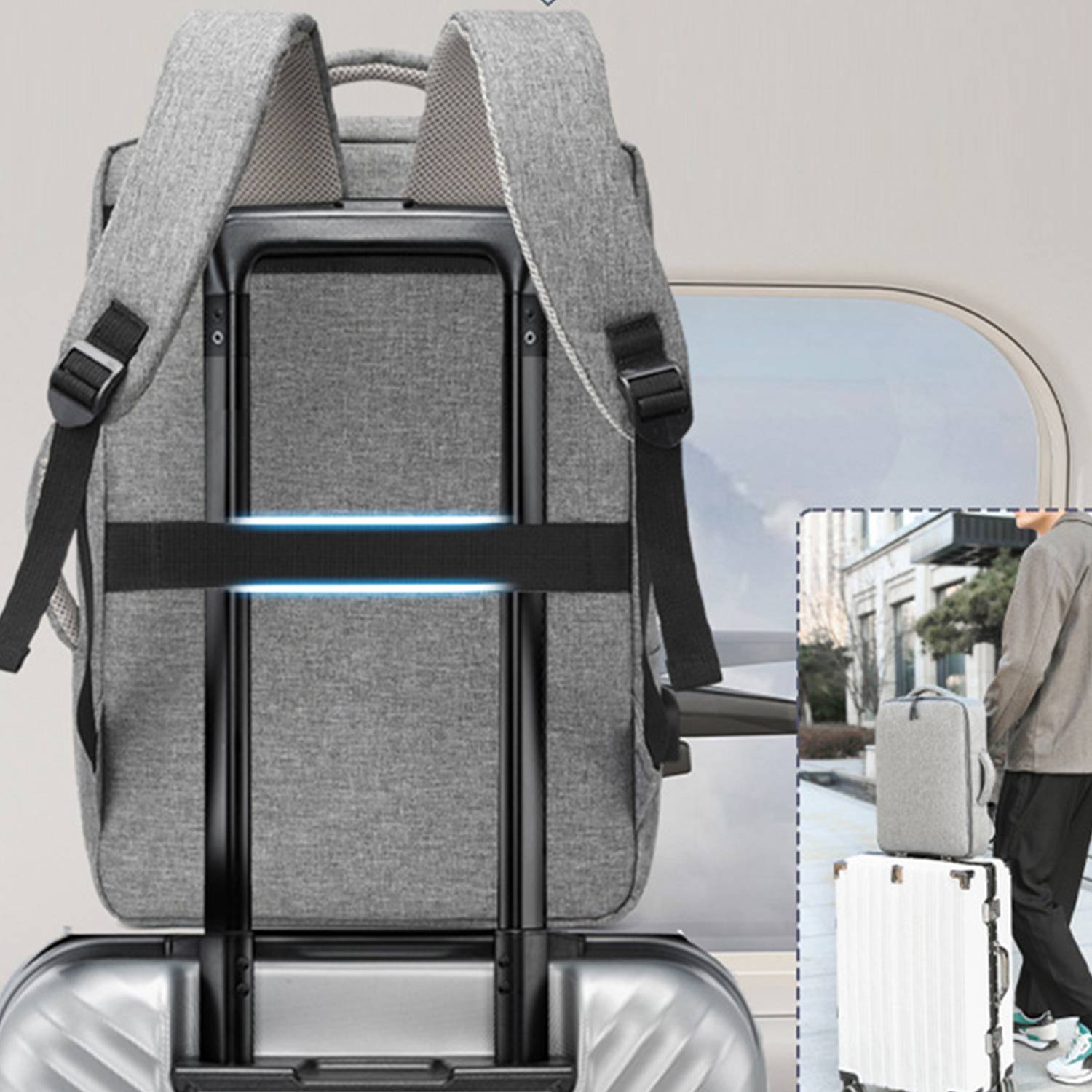 Waterproof Business Backpack Carry on w/ USB Port 9