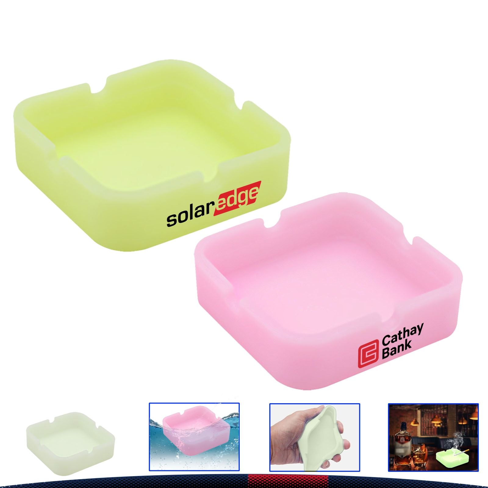 Square Fluorescence Ashtray 4