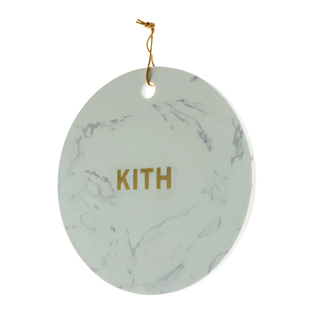 Round Marble Tray with Brass Inset Logo 6