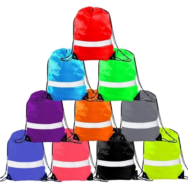 Reflective Stripe Drawstring Backpack 2