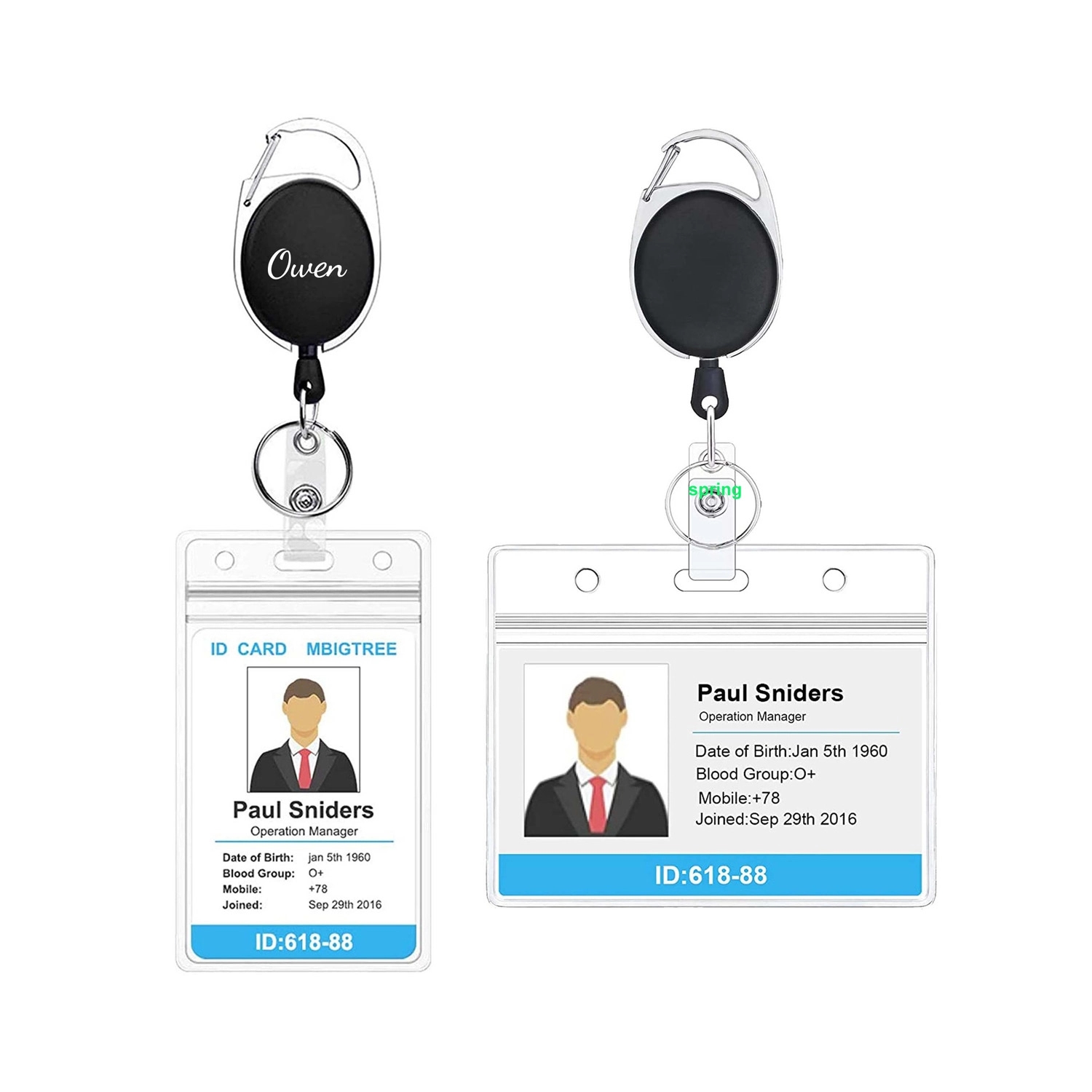 Retractable Badge With Card Holders 1