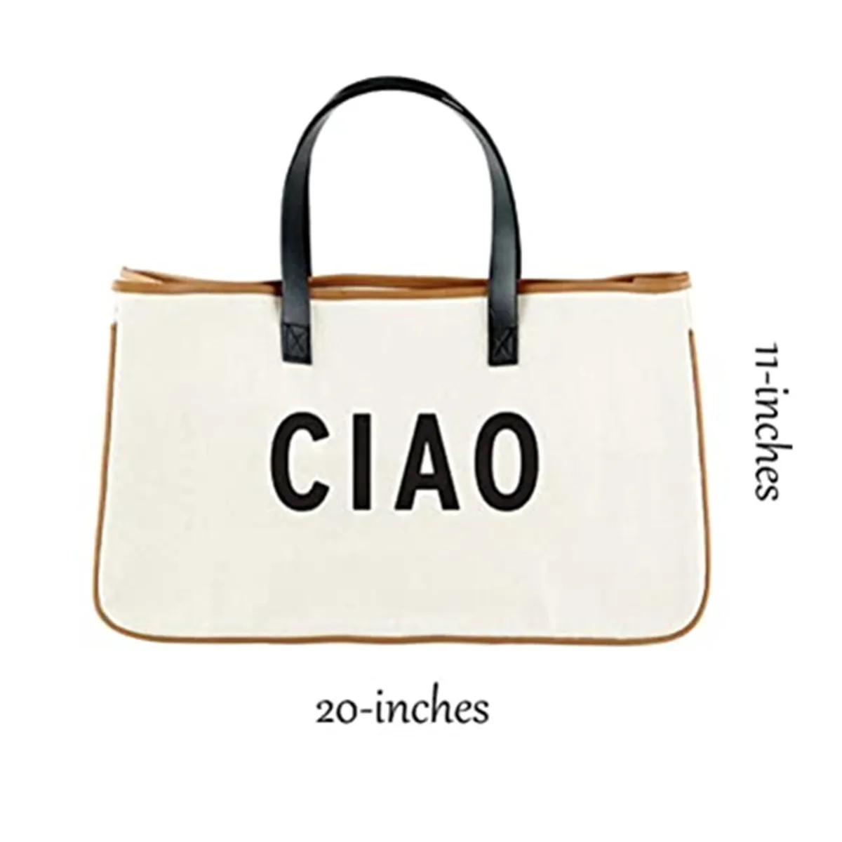 Canvas Tote Bag with Leather Handle, custom tote bag with logo imprint 4