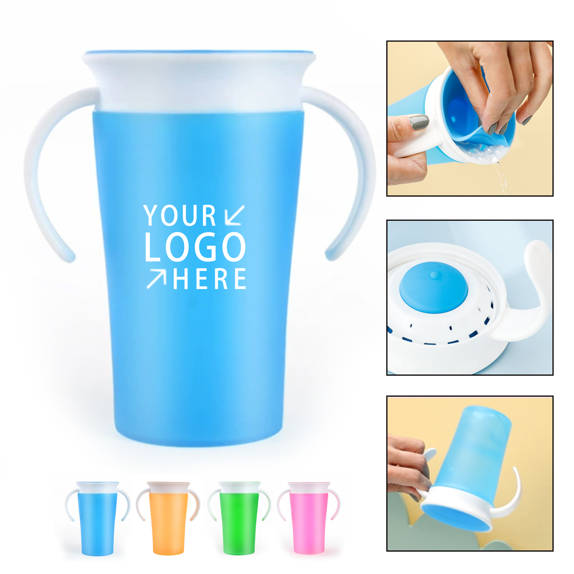 Baby Drinking Training Cup, custom plastic cup with logo imprint 2