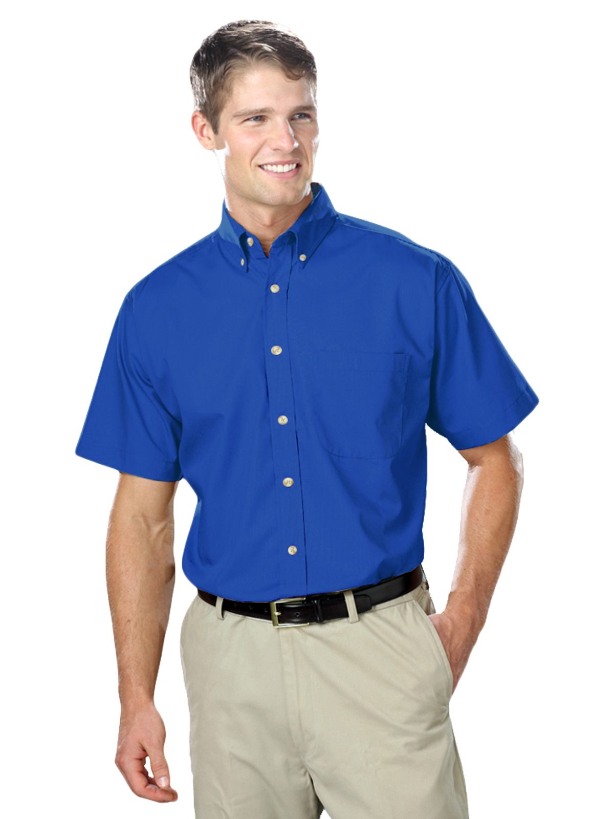 Blue Generation - Men's 1-Pocket Short Sleeve Superblend Poplin Shirt 21