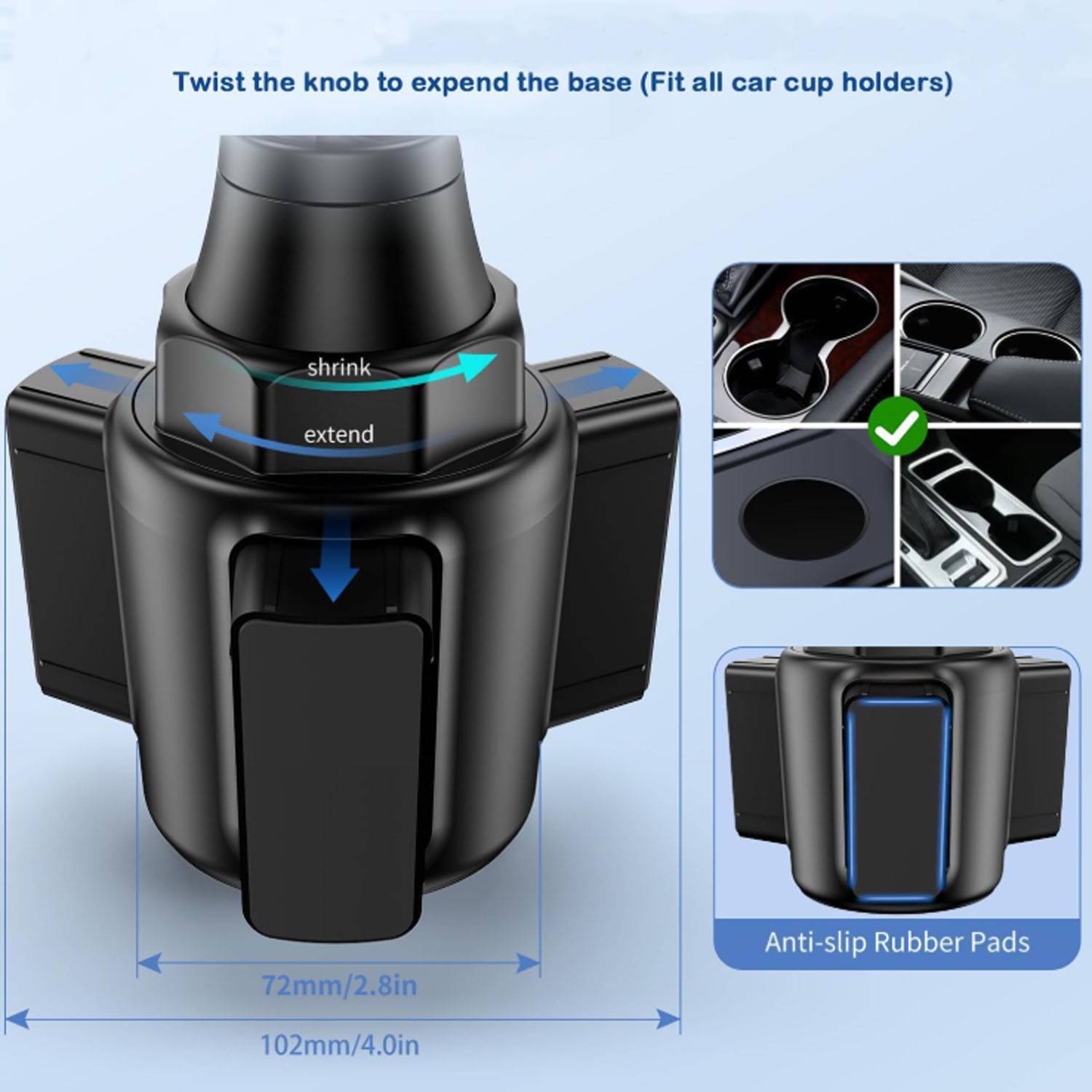 Plastic Anti-Vibration Universal Car Cup Holder Phone Mount 2