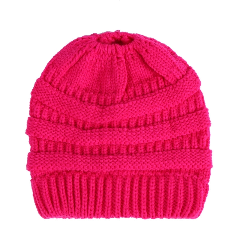 Acrylic Knitted Ponytail Beanie 13