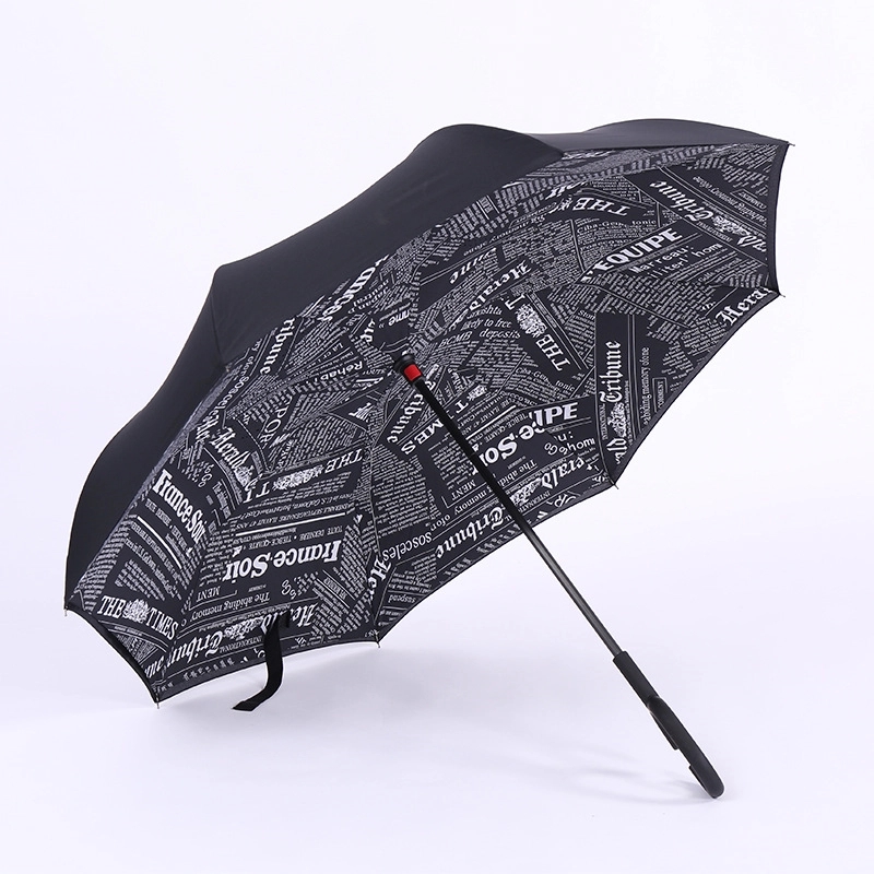 Custom Outdoor Travel C-Handle Reverse Umbrella 11