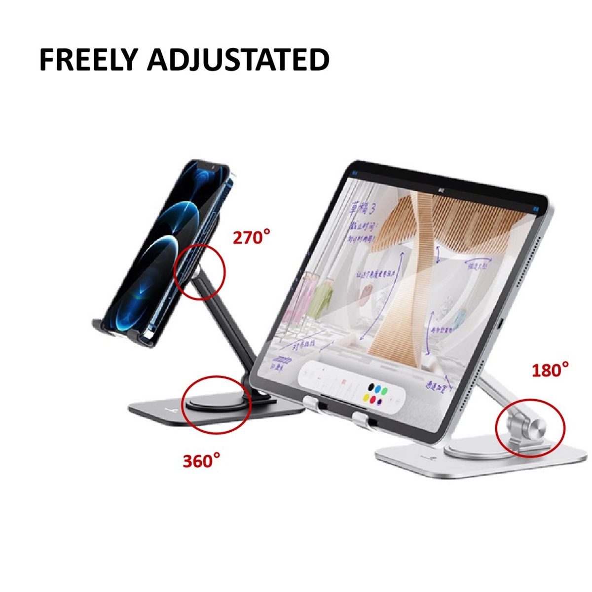 Foldable Alloy 360 Degree Rotation Phone Pad Holder 3