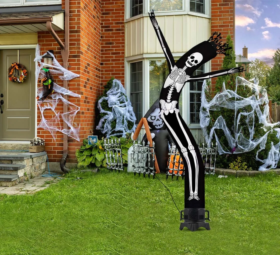 Halloween Skeleton Inflatable Tube Man with Blower 5