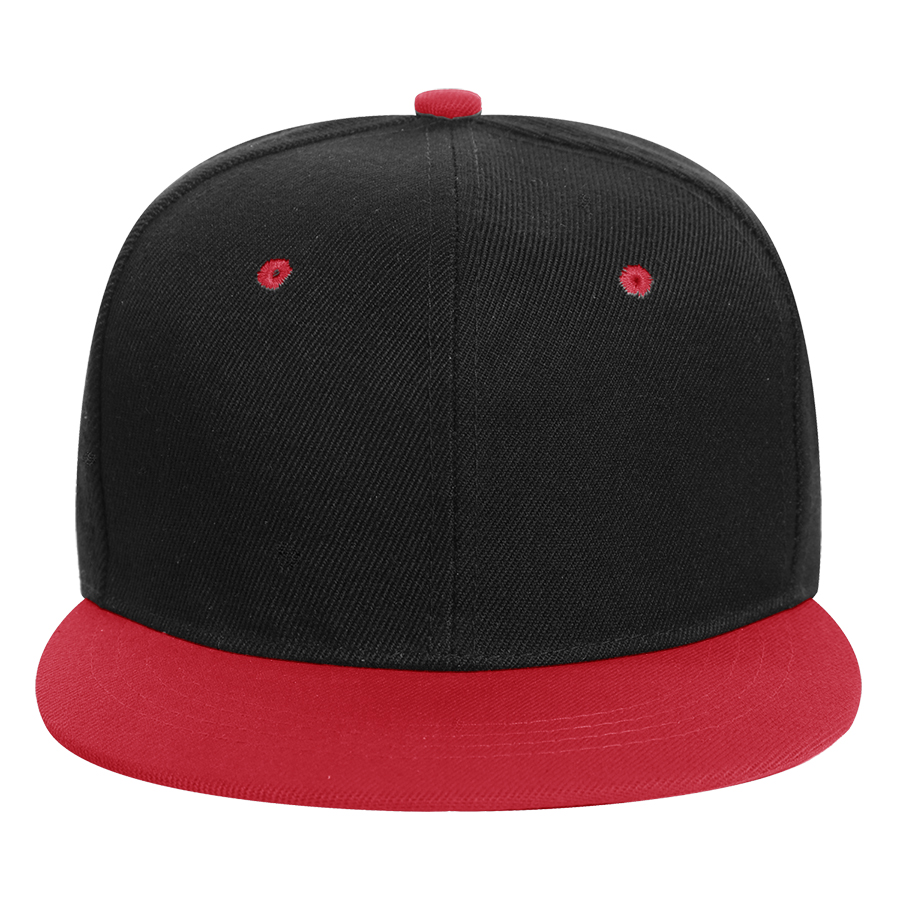 Stock 2-Tone Polyester 6 Panel Cap, Flat Visor, Snapback 12