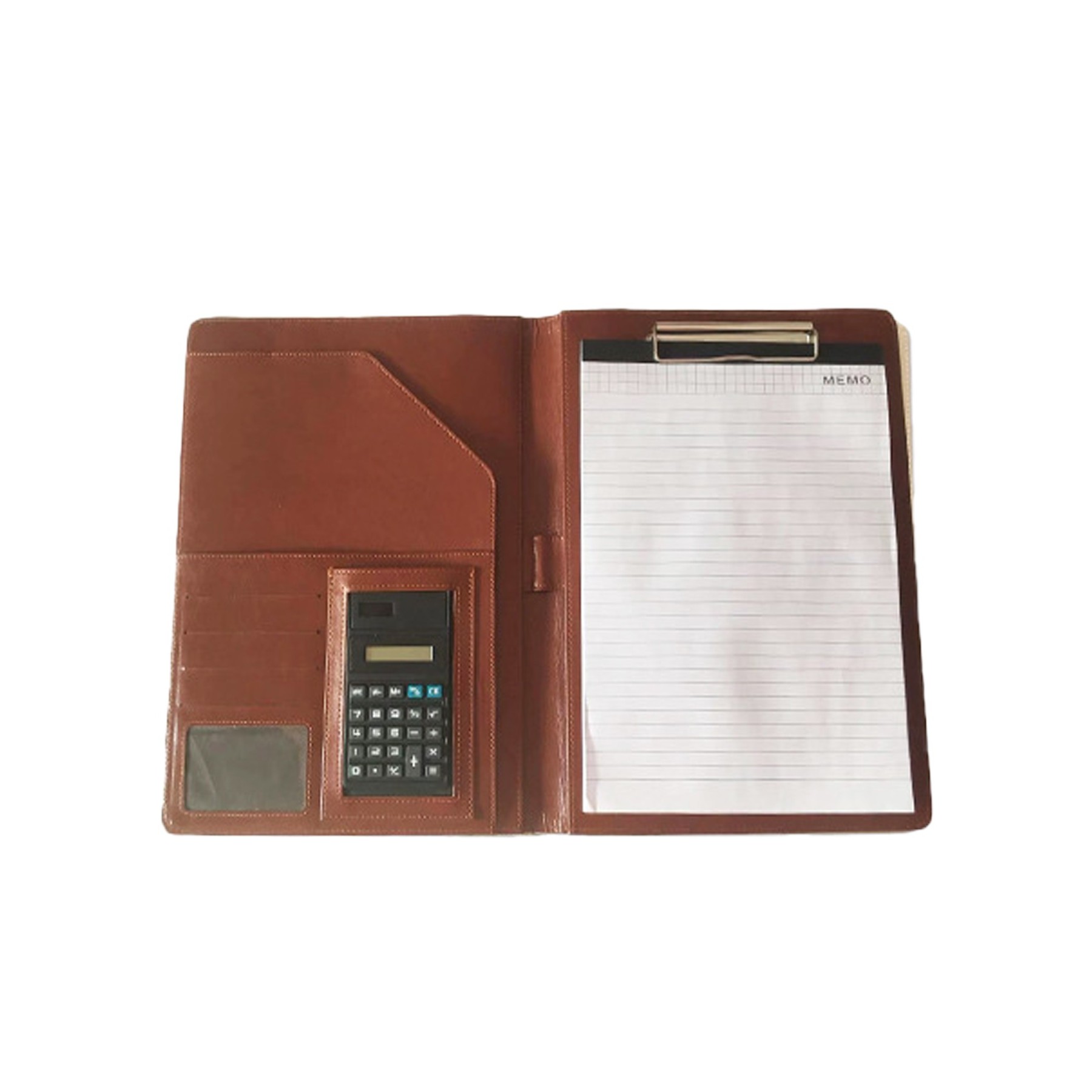 Leather Business Portfolio Folder with Calculator 2