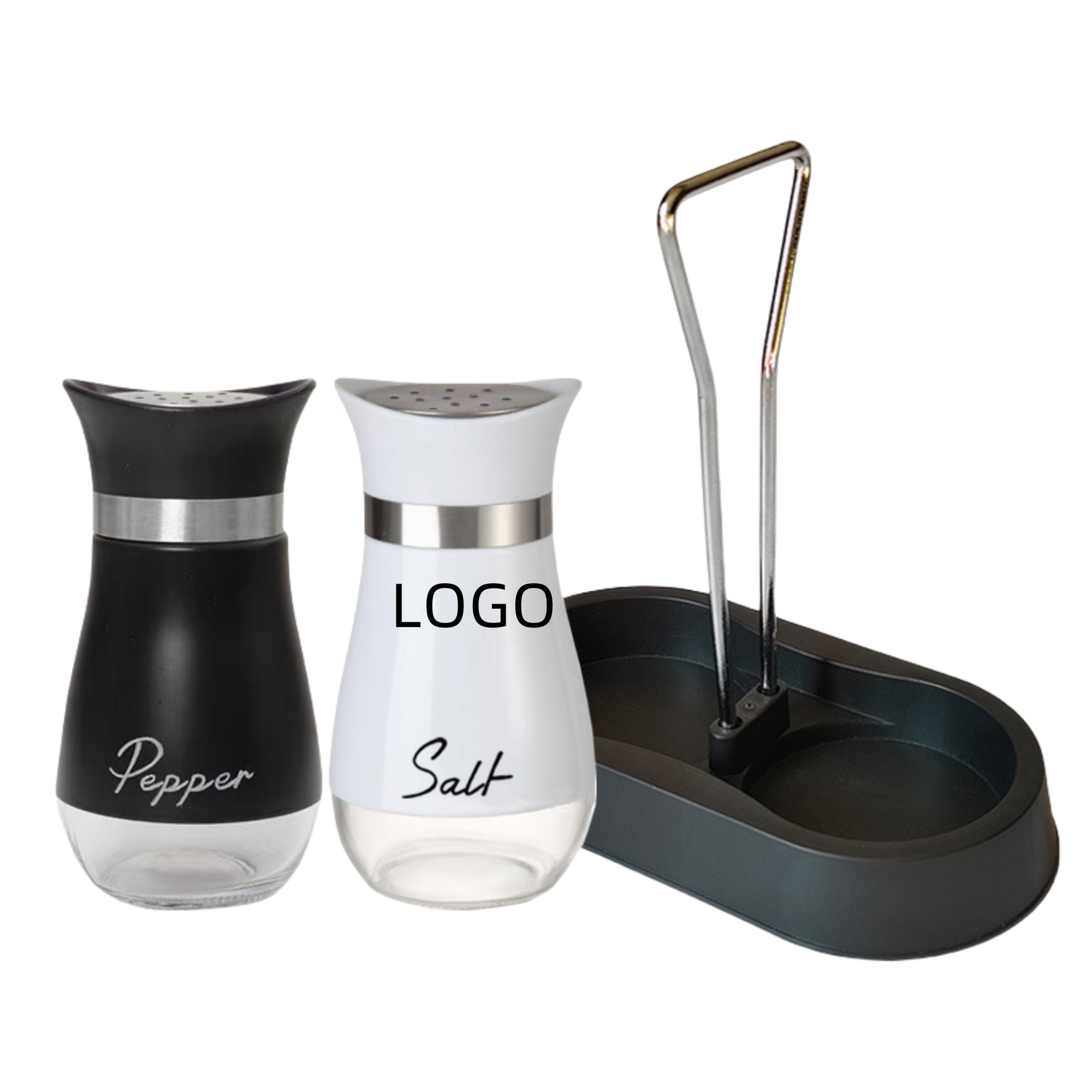 Stainless Steel Glass Spice Jar Salt And Pepper Shakers Set 5