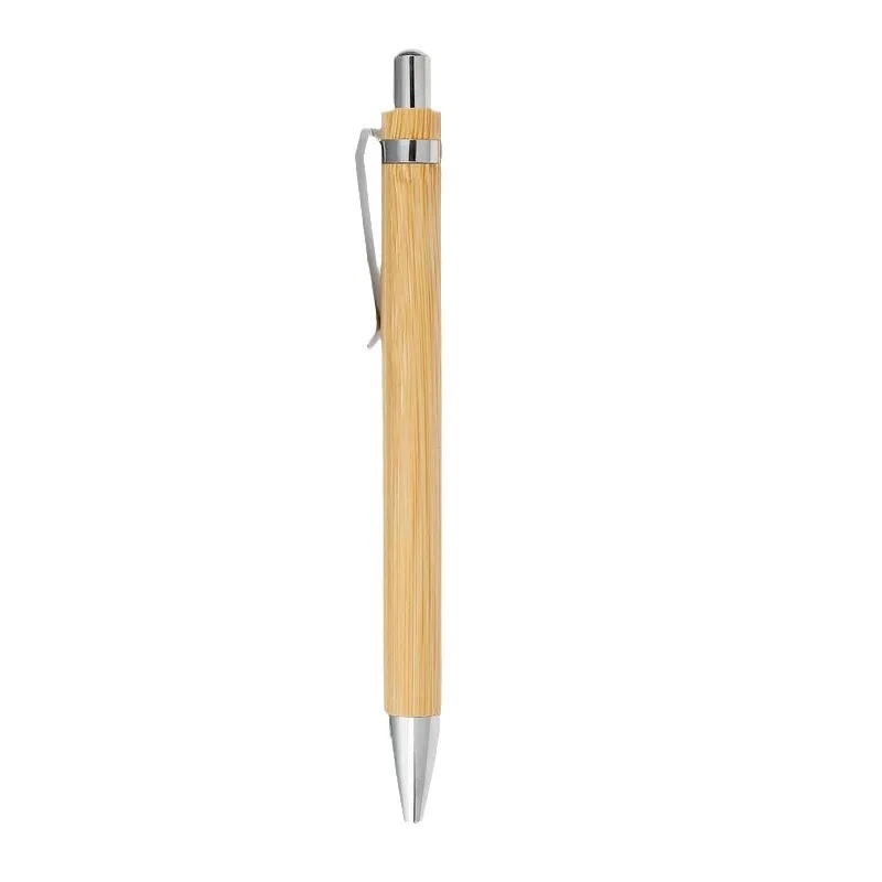 BAMBOO BALLPOINT PEN WITH METAL TRIMS 6