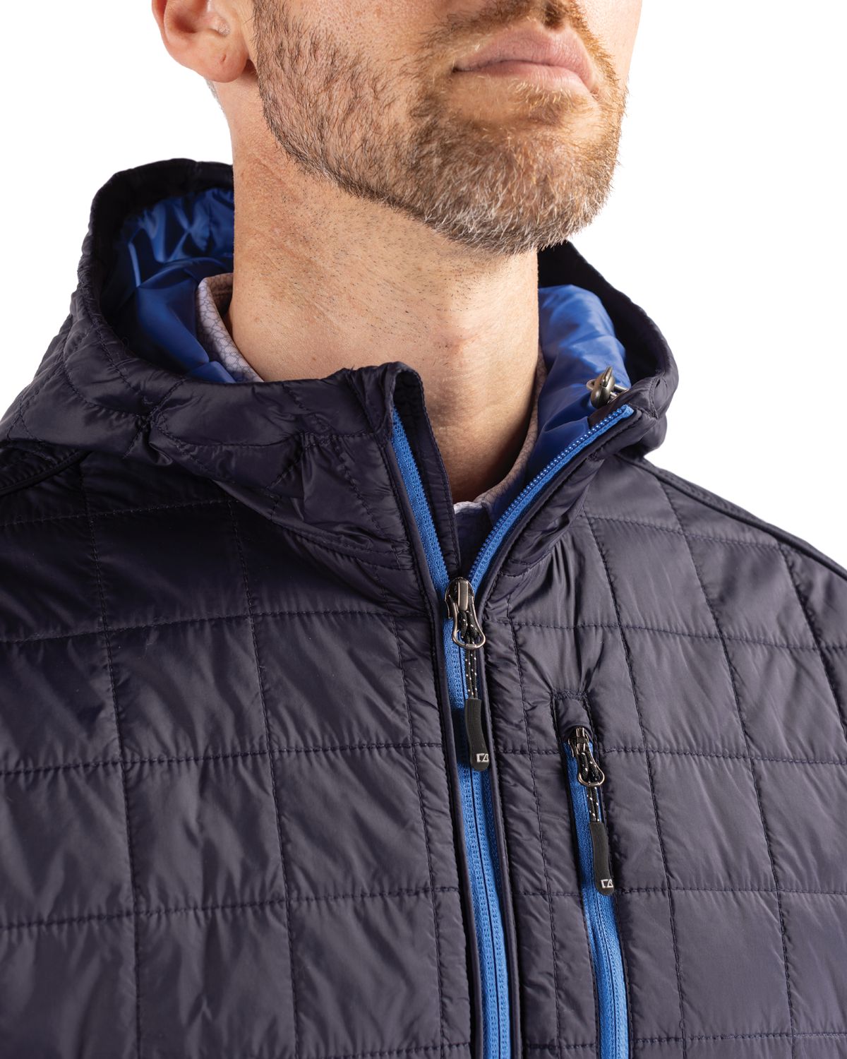 Cutter & Buck Rainier Recycled Insulated Puffer Mens Full Zip Hooded Jacket Jacket 11