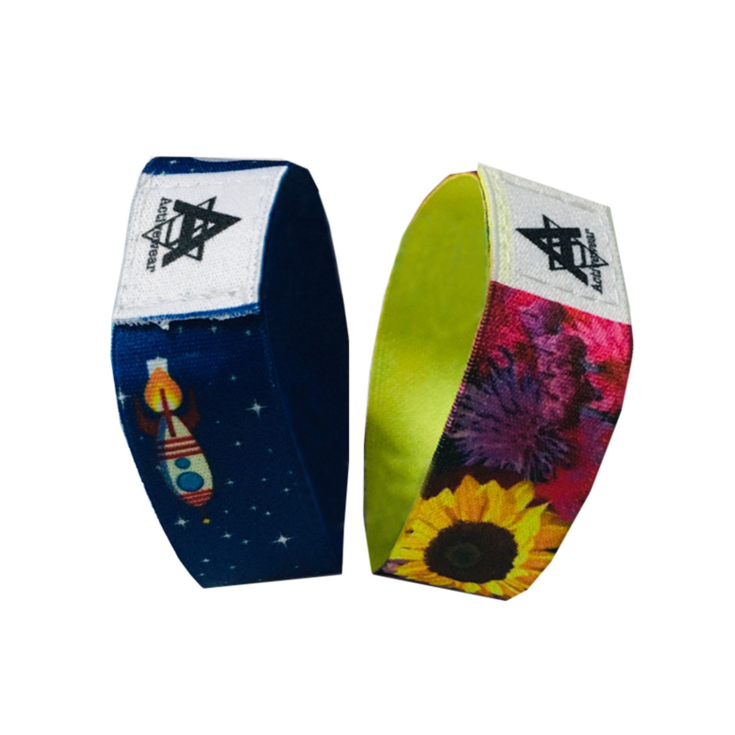 1" Sublimated Elastic Event Wristband w/ Customizable Woven Label 6