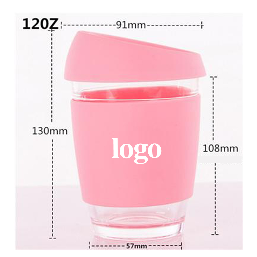 Glass Reusable Coffee Cup with Lid 2