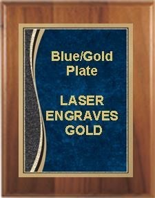 9" x 12" Cherry Finish Plaque with a Red Marble Patina Plate 2