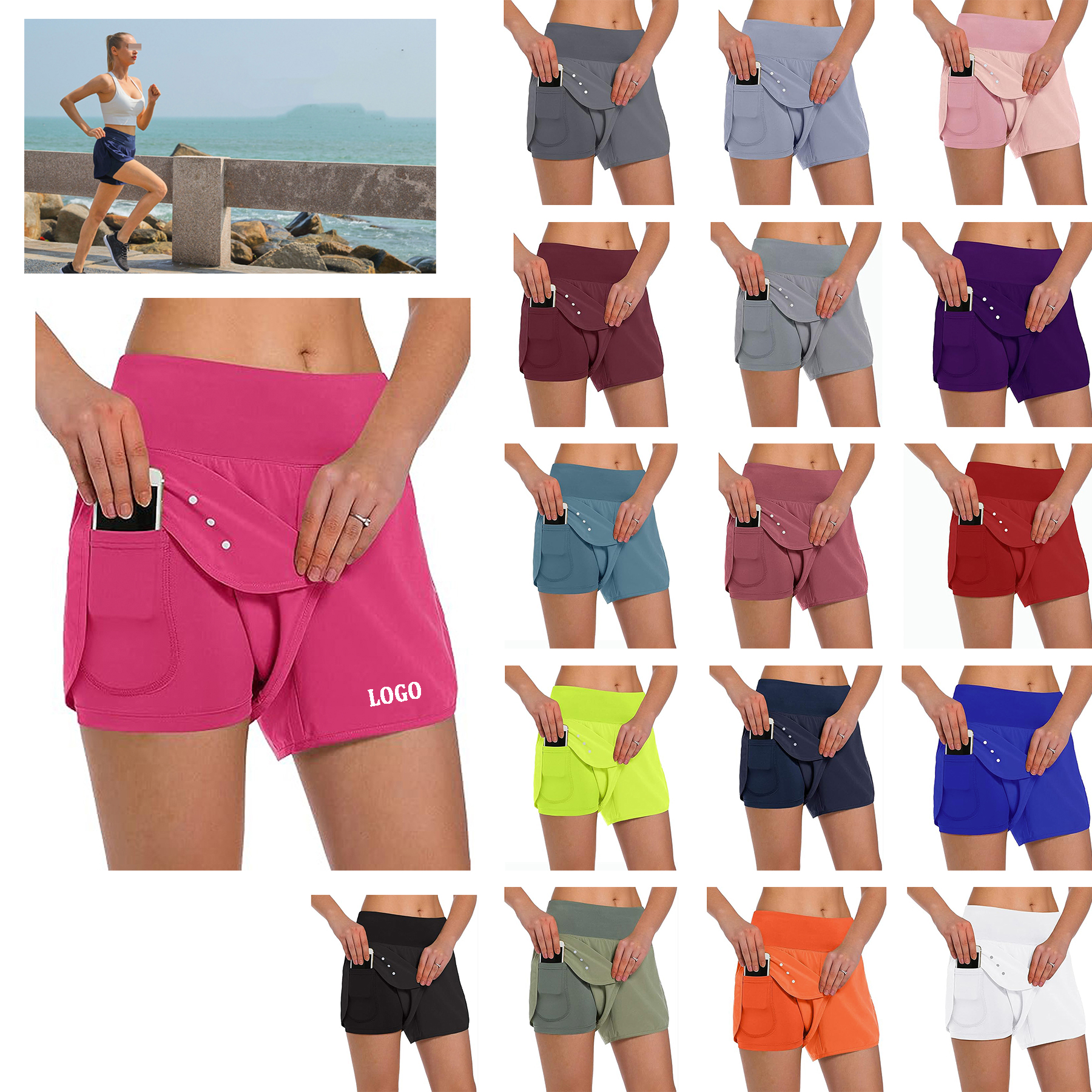 Women's 2 in 1 Running Shorts 5