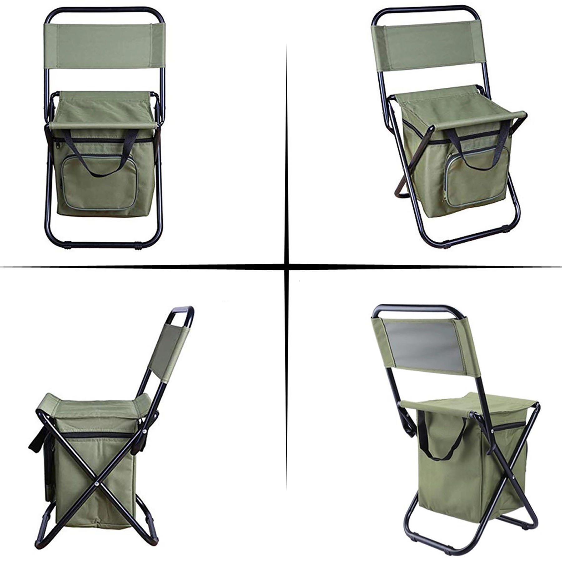 Chair Collapsible Steel Frame High Back Folding Camp Use 5