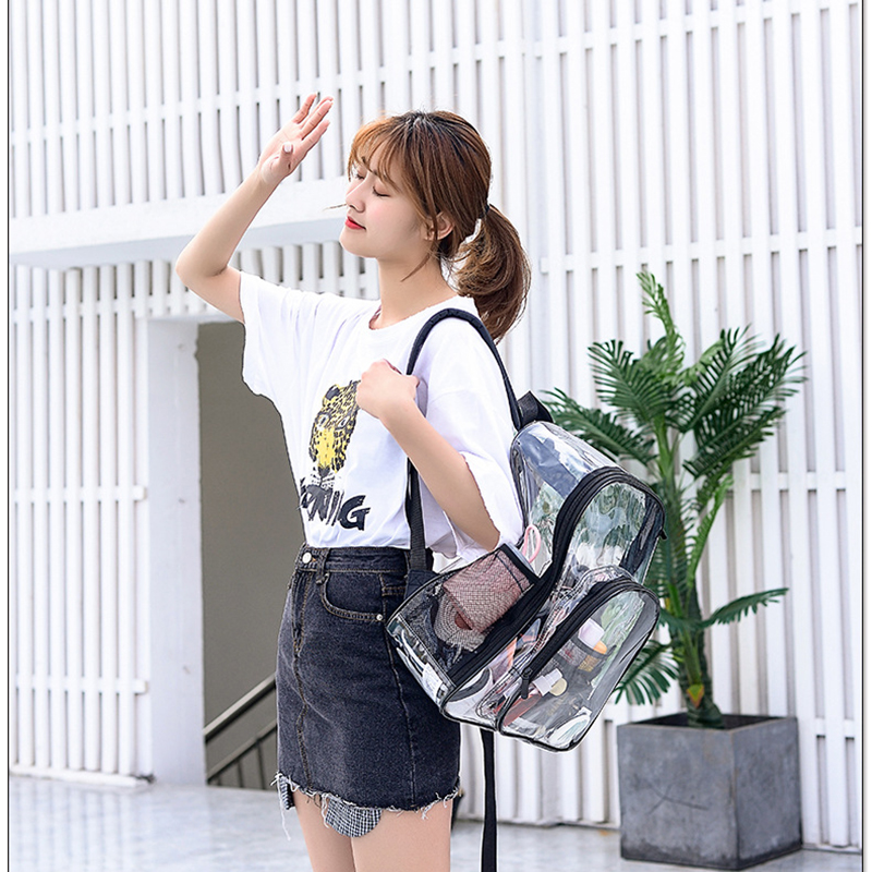 Medium Transparent See Through Plastic Clear Bookbags 6