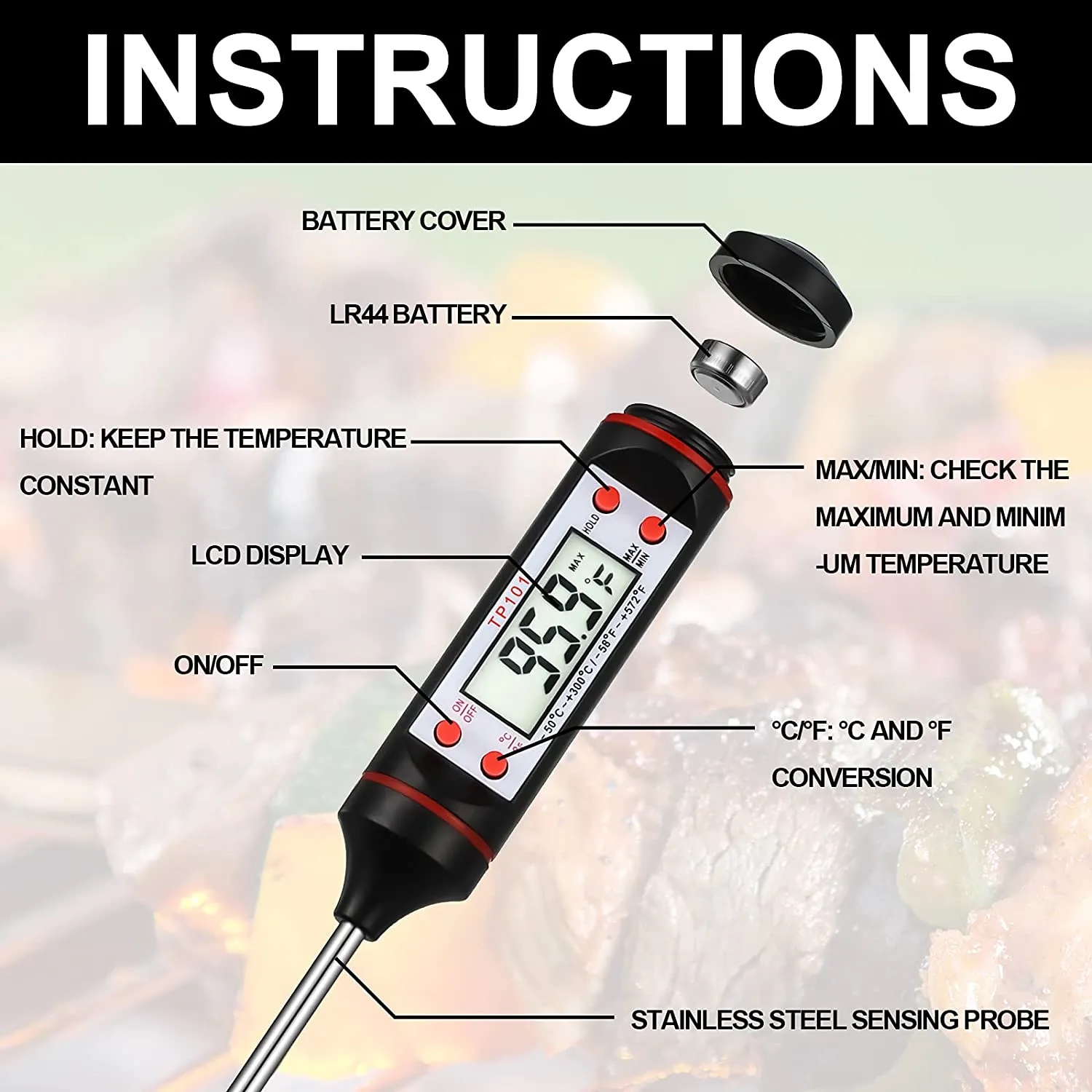 Instant Read Digital Food Thermometer 3