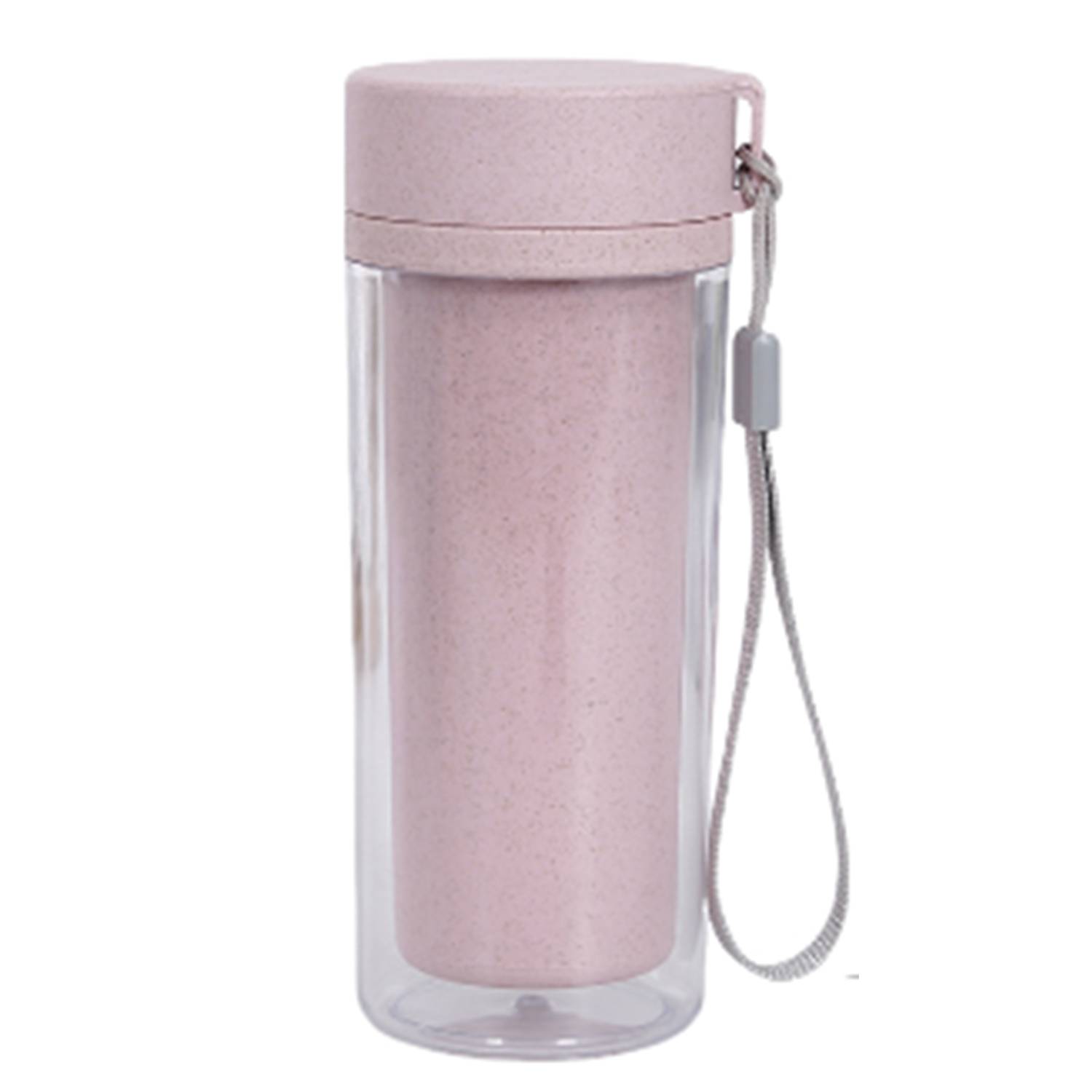 14oz Double Layer Wheat Straw Water Bottle 6