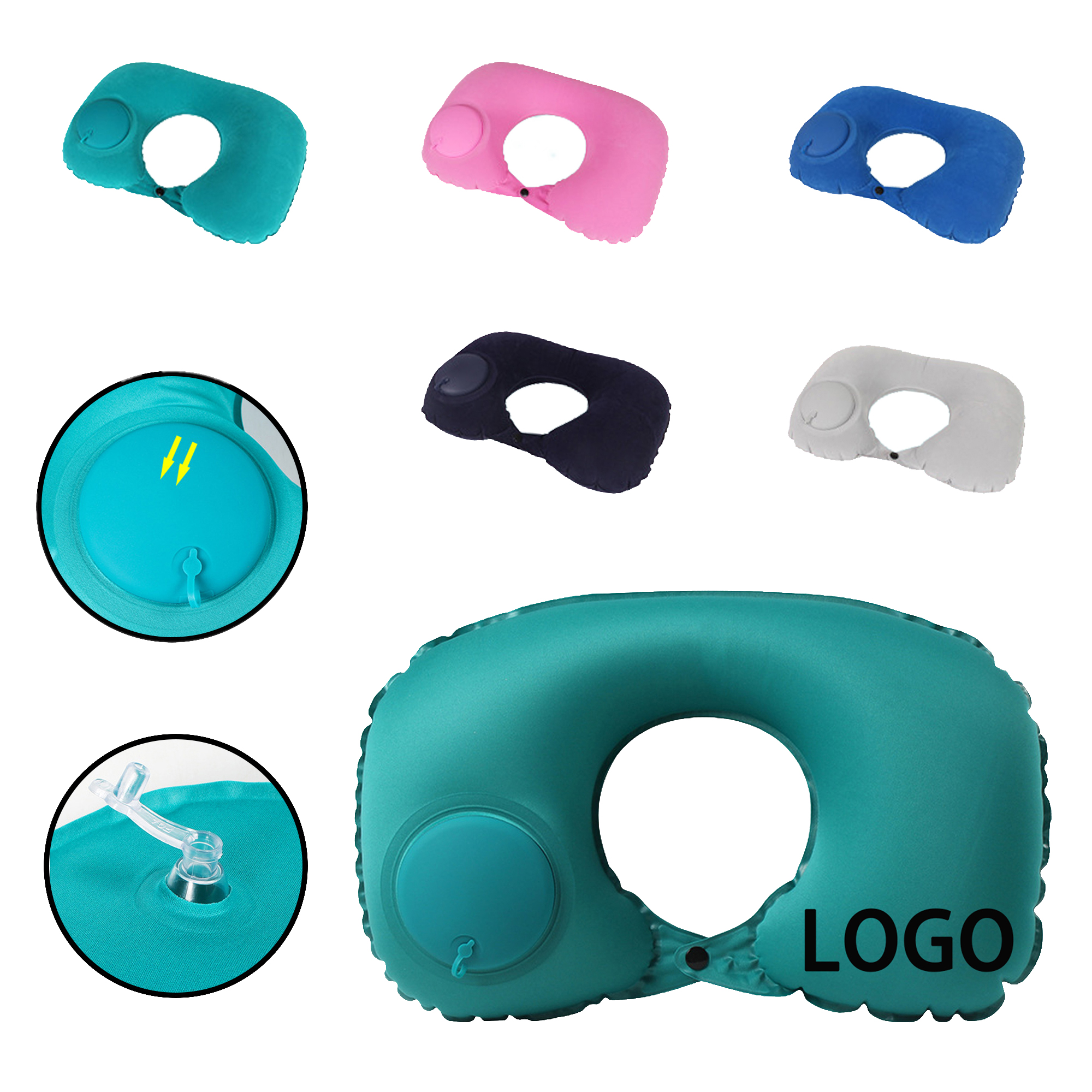 Inflatable Portable U-Shaped Neck Support Pillow 2