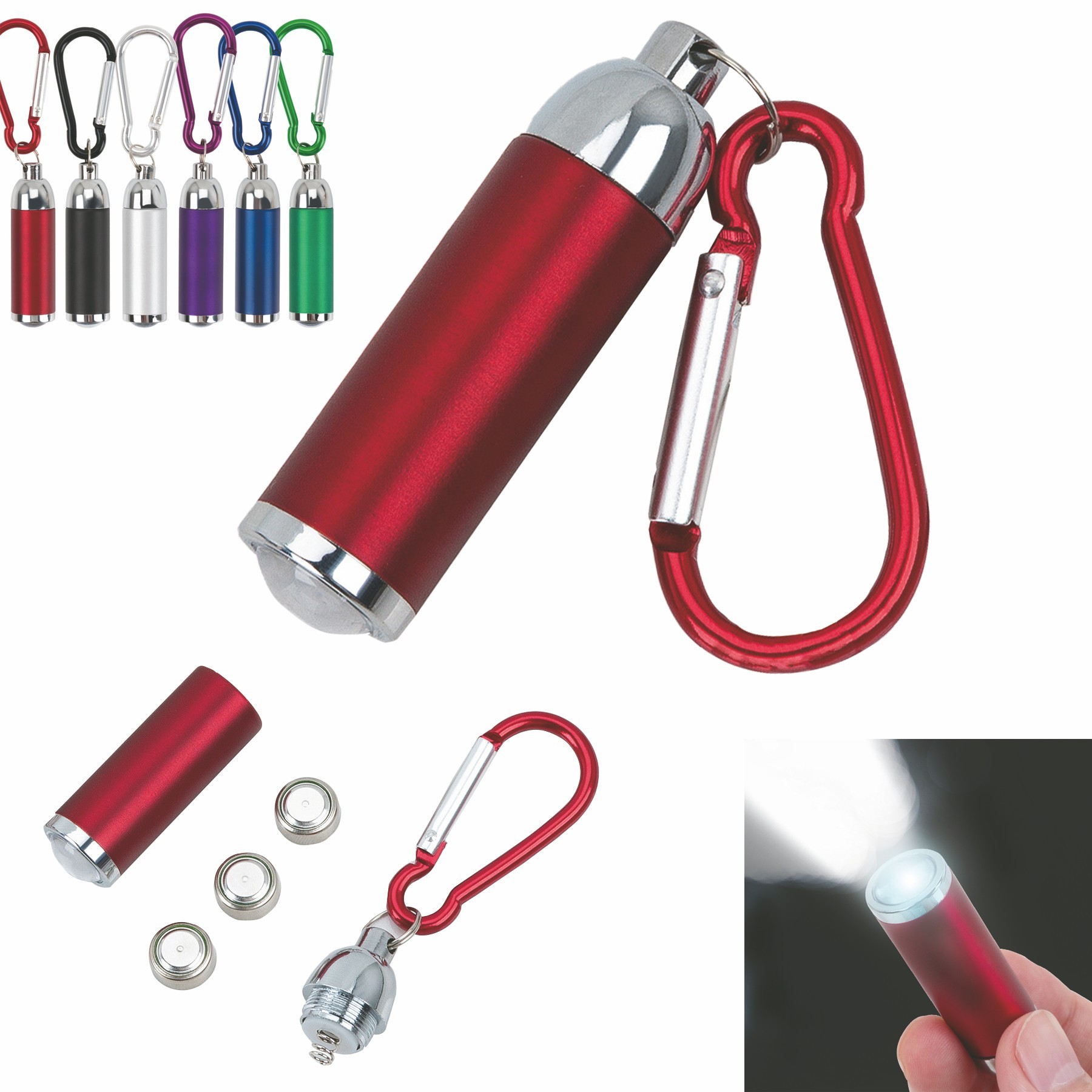 Mini Flashlight With Carabiner 2