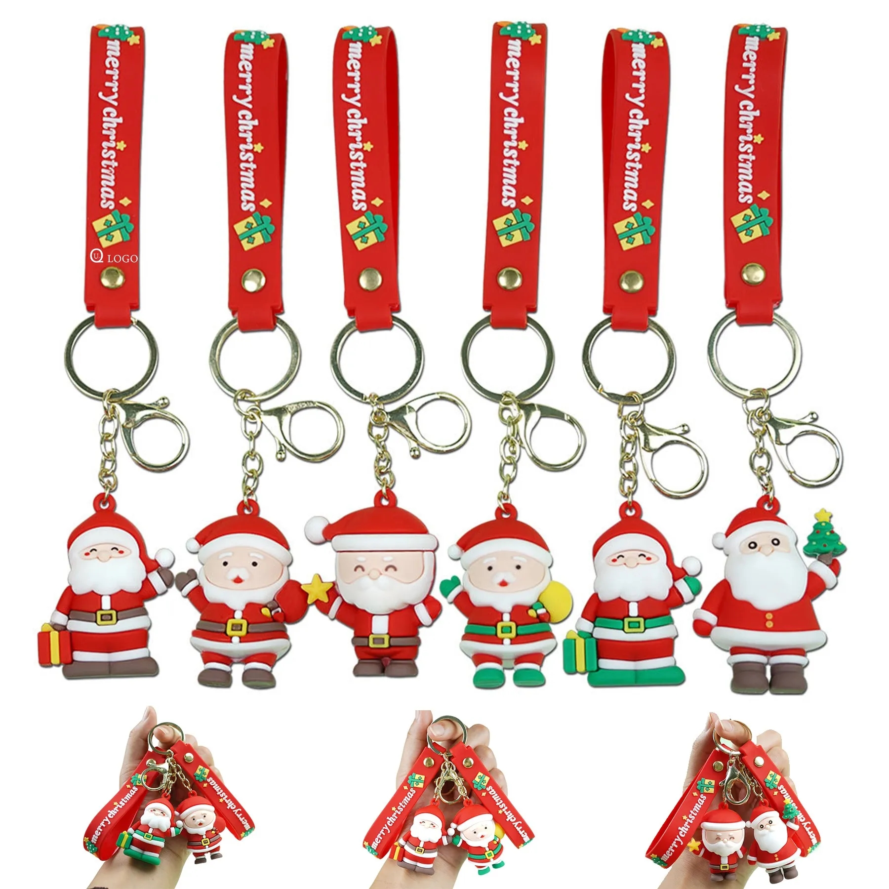 Pvc Cartoon Santa Keychain 5