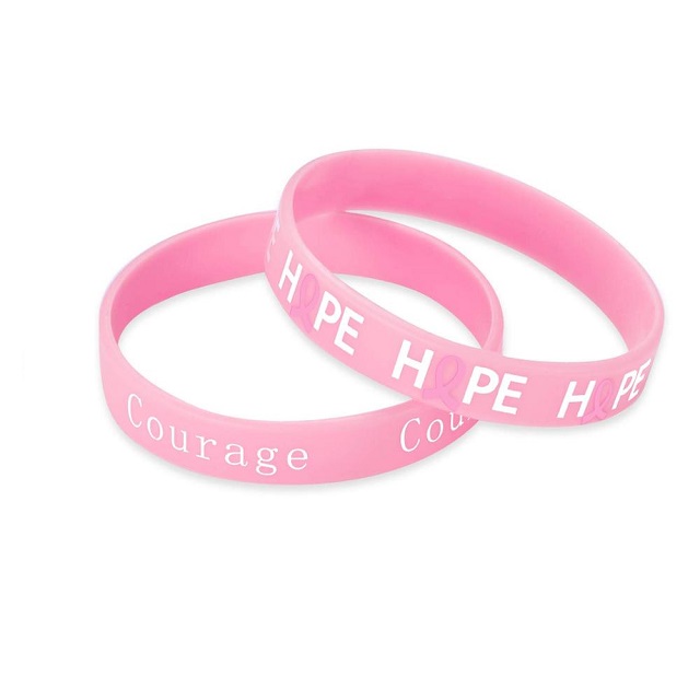 1/2 Inch Breast Cancer Printed Custom Wristband 1