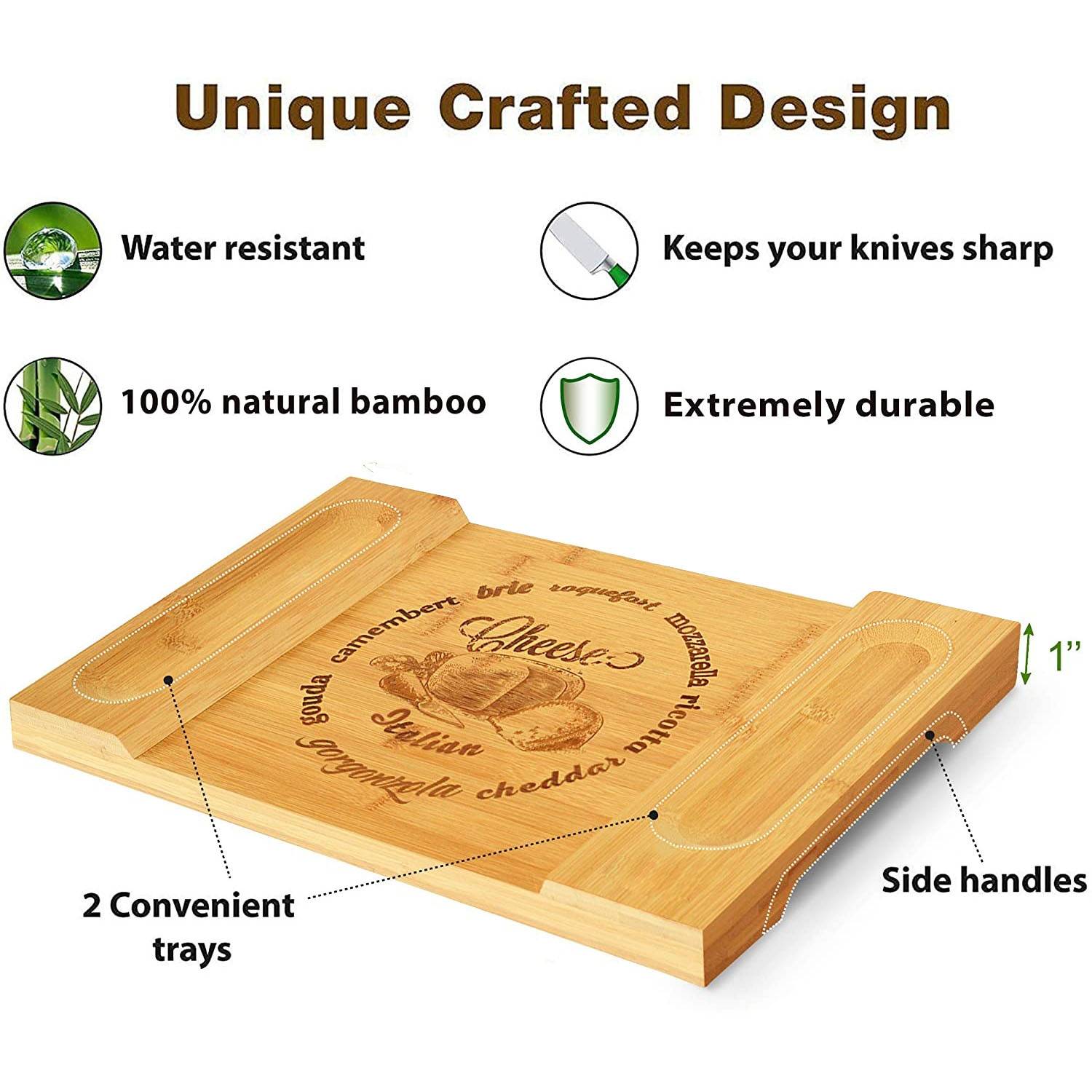 Bamboo Cheese Board Set 4