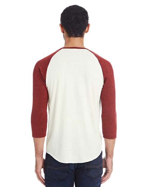 Unisex Triblend Three-Quarter Sleeve Raglan T-Shirt - 302G 36
