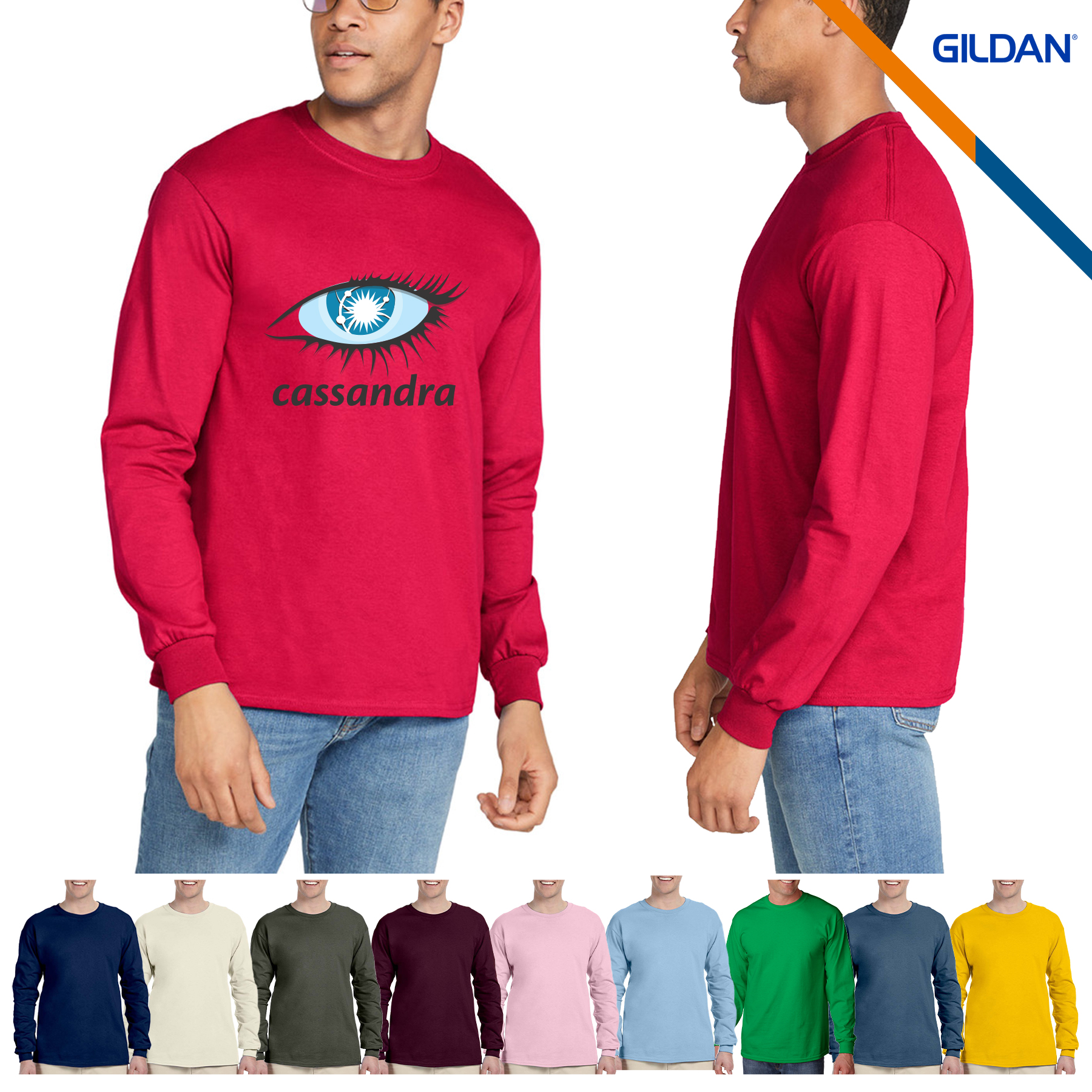 Gildan® 6.1oz 100% Cotton Preshrunk Long Sleeve T-Shirts 3