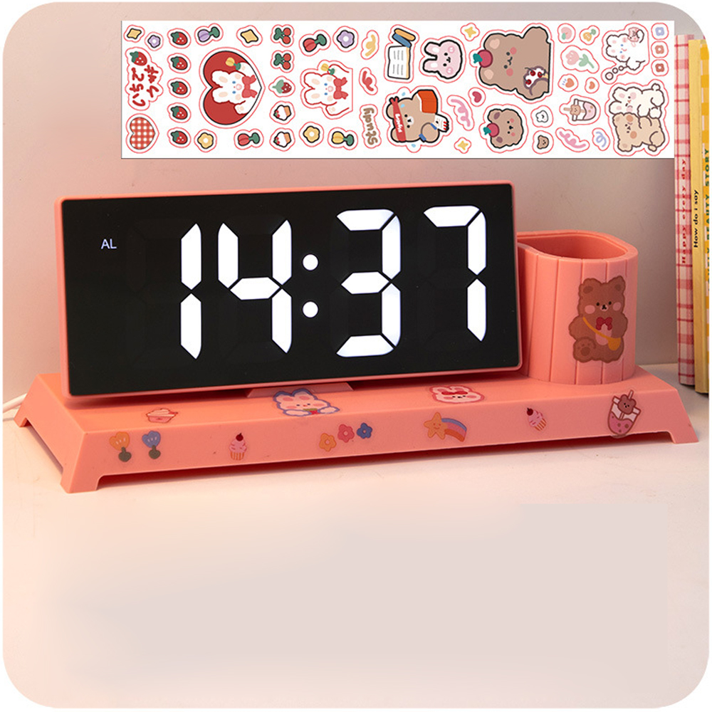Desk Organizer with Clock Pen Holder