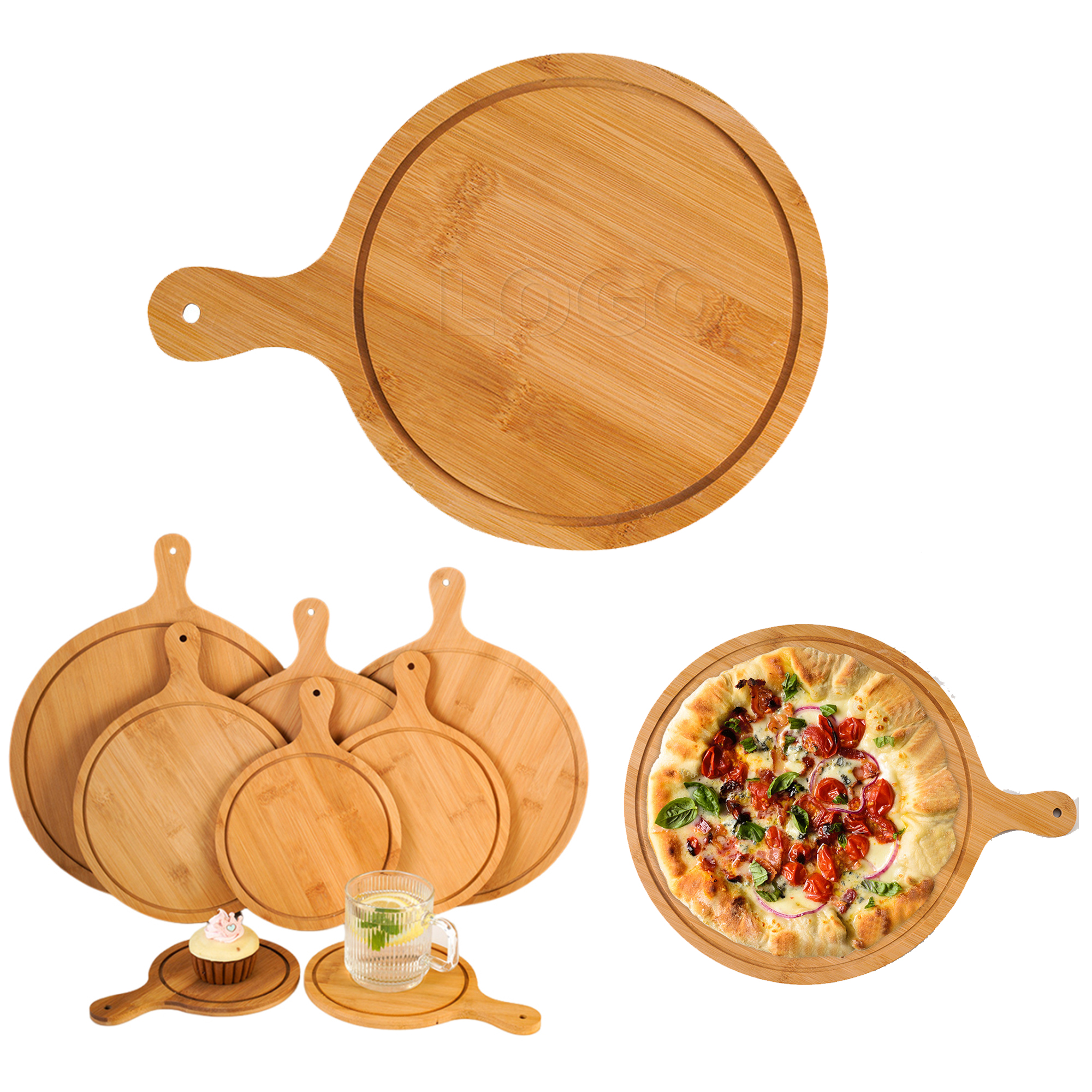 Natural Wood 7-Inch Pizza Plate 1