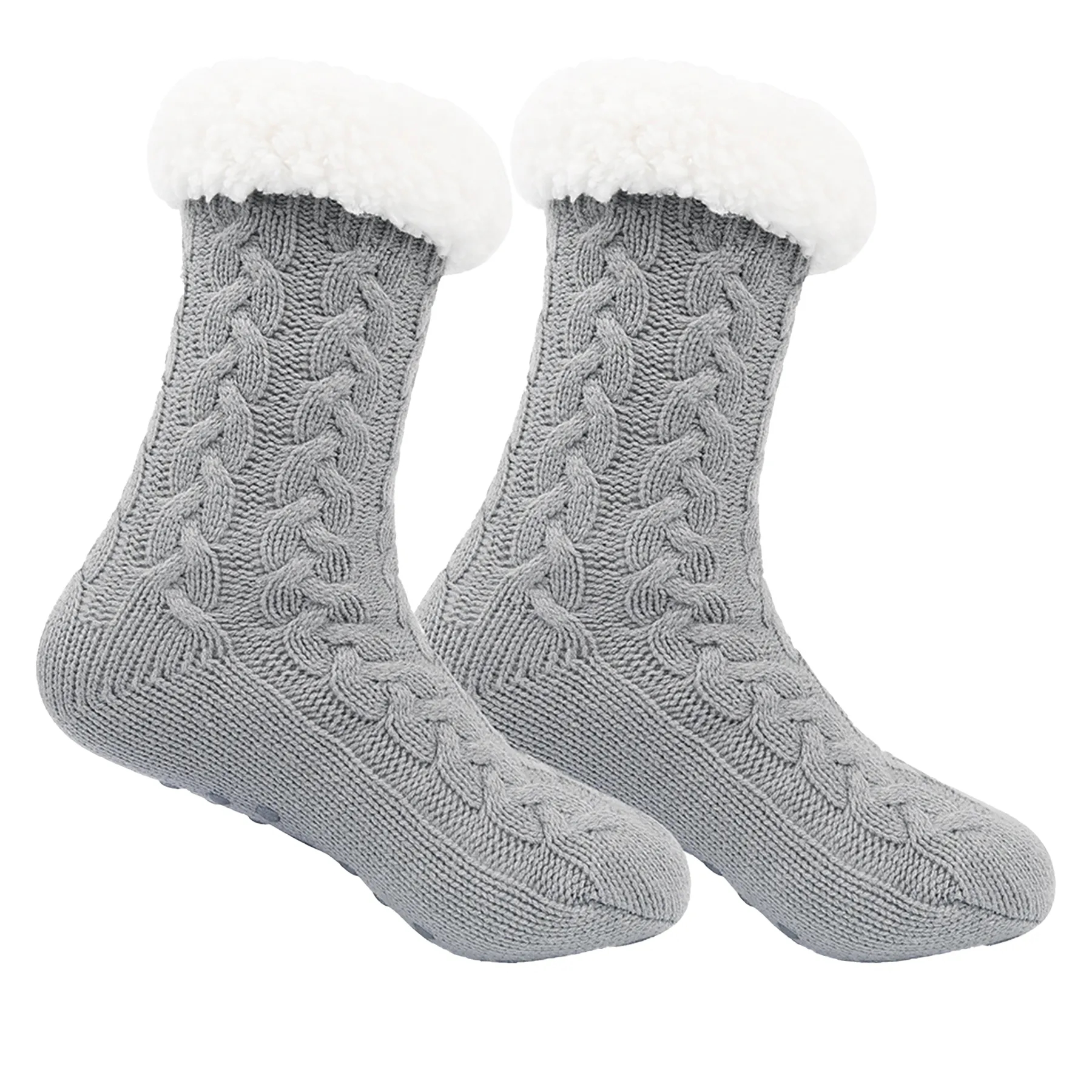 Christmas Fuzzy Fleece-lined Non Slip Slipper Socks 2