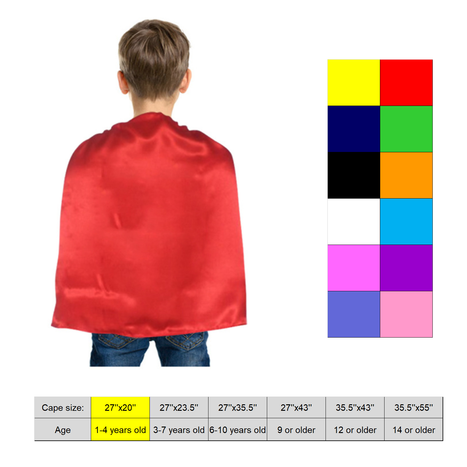 Cosplay Kids Superhero Cape (27" x 20") 3