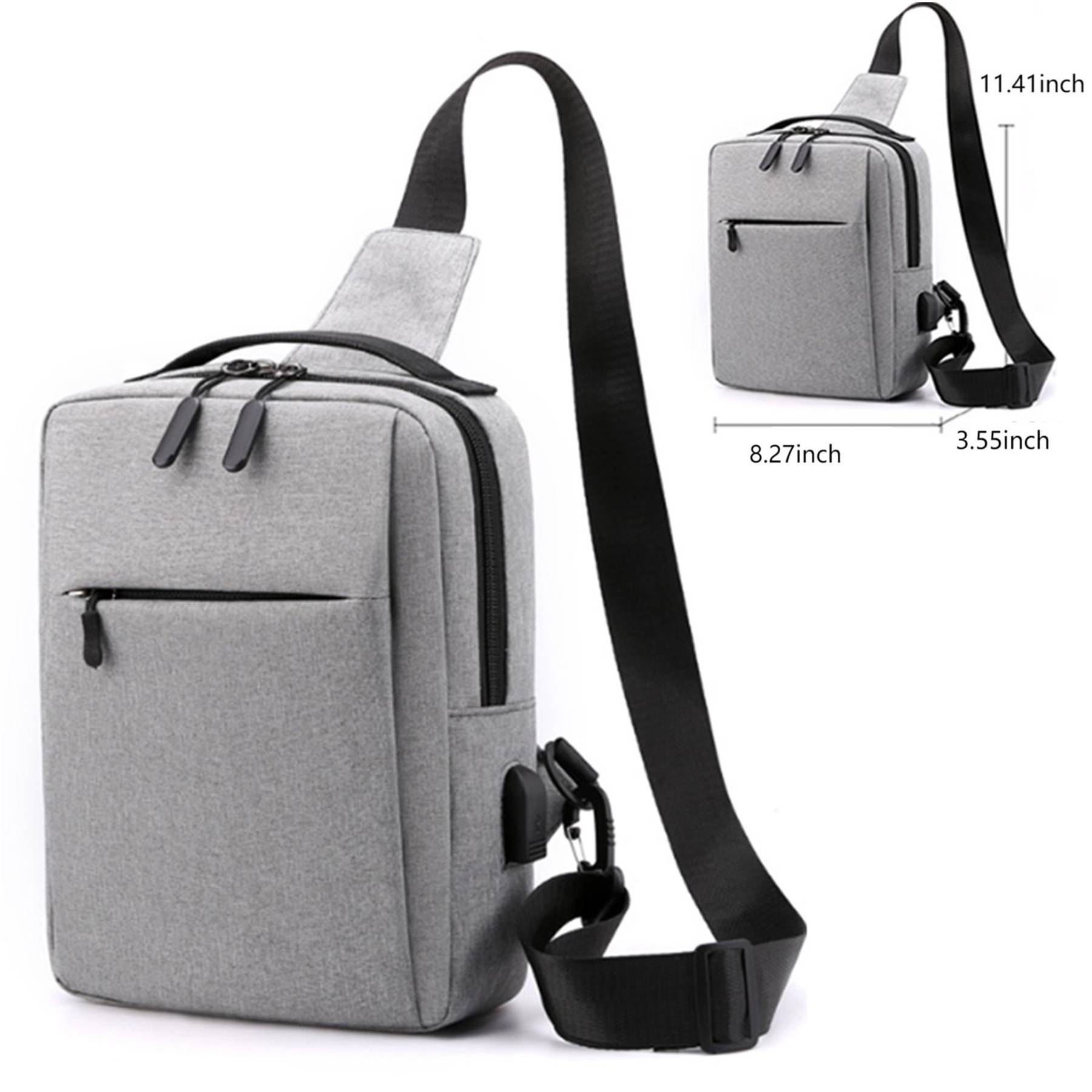 Oxford Waterproof Crossbody Bag With USB Charging Port 6