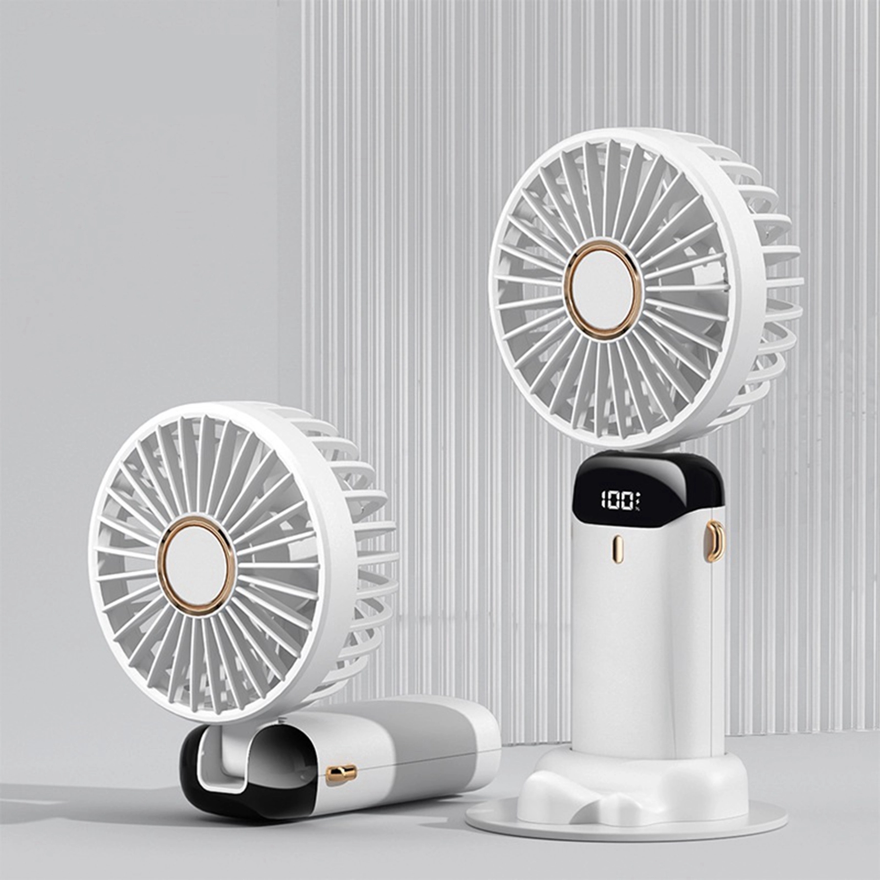3000 mAh Digital Display Folding Handheld Fan 7