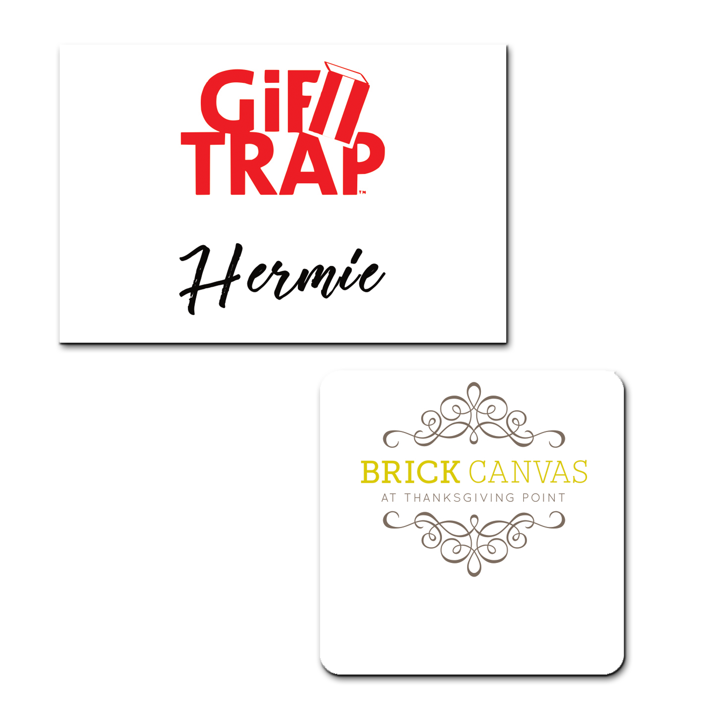 6-9 sq in White Plastic Reusable Badge 1