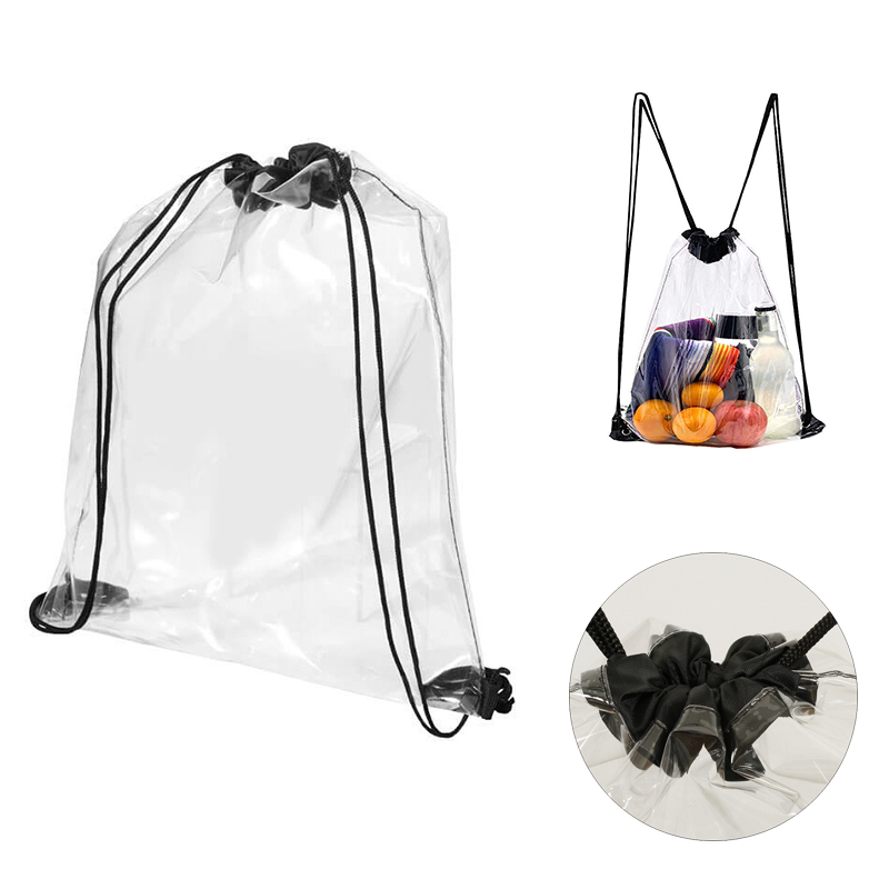 Clear PVC Drawstring Backpack w/ Grommets 2