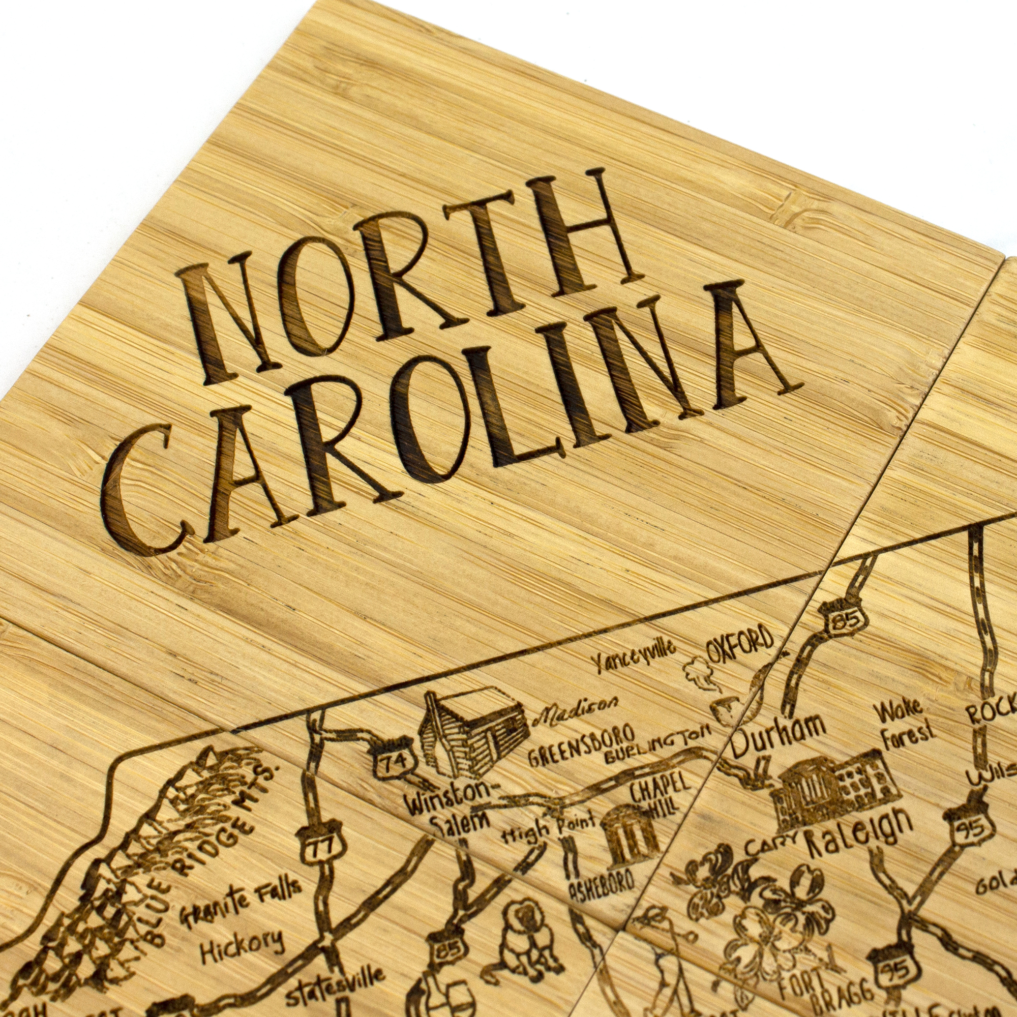 North Carolina Puzzle Coaster Set 15