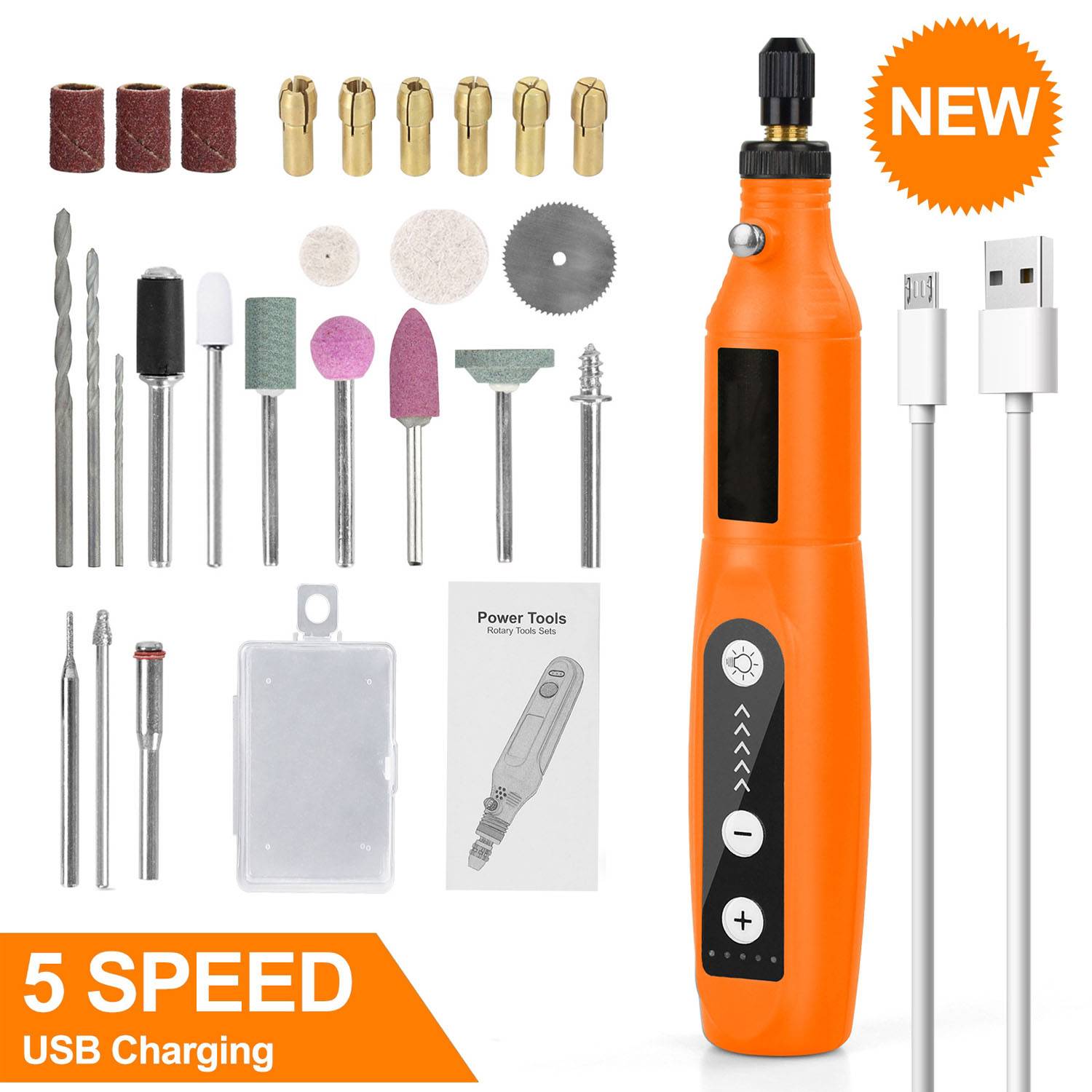 5-Speed Portable Mini Rechargeable Cordless Rotary Tool 5