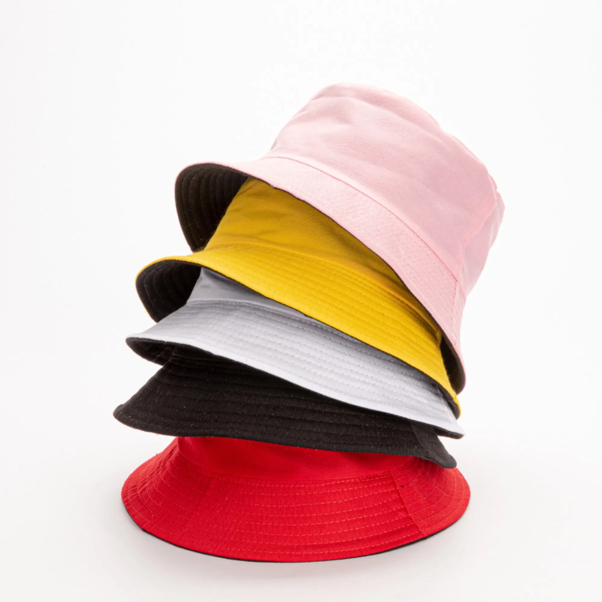 Bucket Hat Double Side Solid Color Sun Cap 4