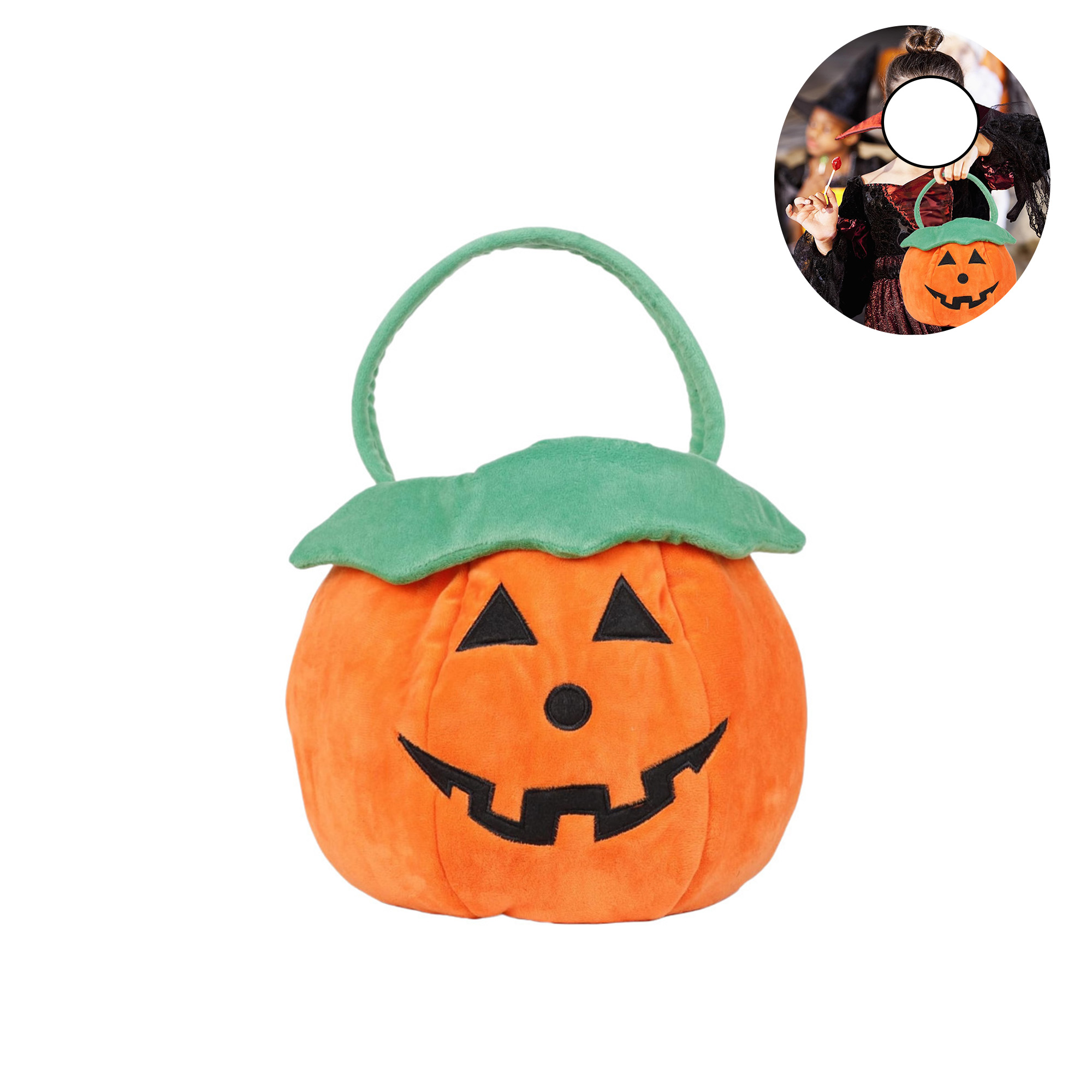 Plush Pumpkin Bucket for Halloween 4